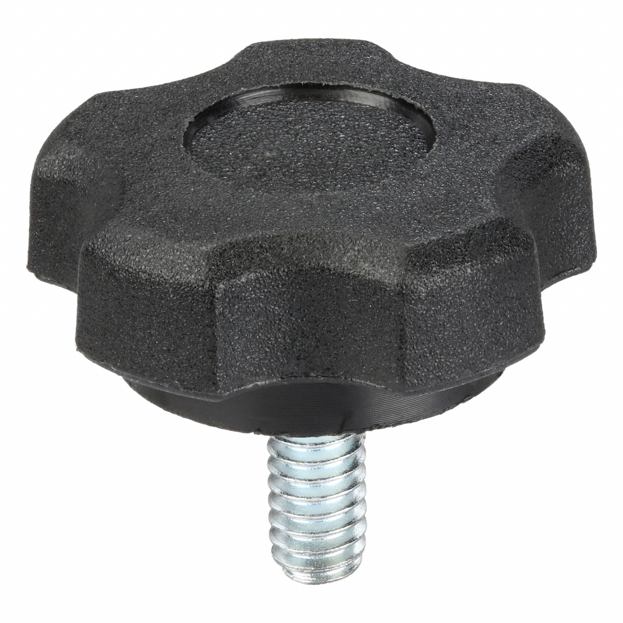 Hand Knob: 5 Point, Plastic w/ Steel Thread, 1/4"-20 Thread, 1.36 in Dia