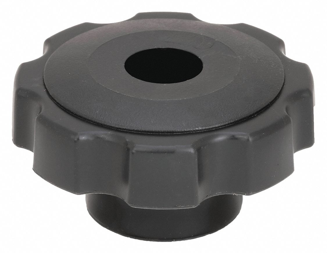 FLUTED HAND KNOB, 2-3/8 IN, THROUGH HOLE, 1/4
