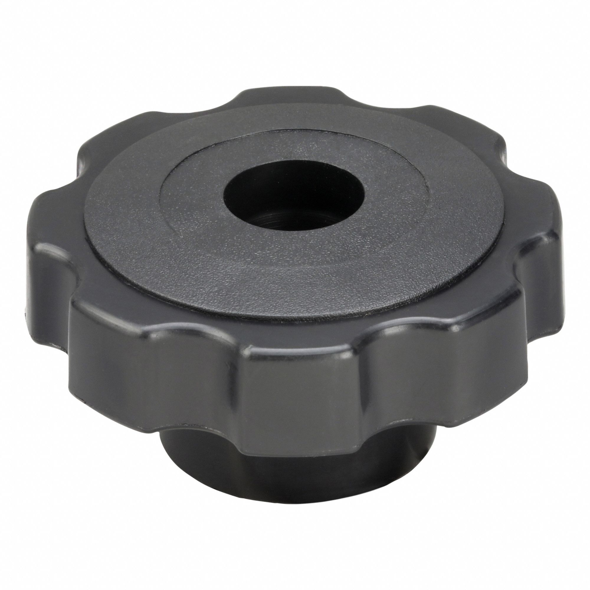 Hand Knob: 8 Point, Plastic w/ Steel Thread, 5/16"-18 Thread, 2.38 in Dia