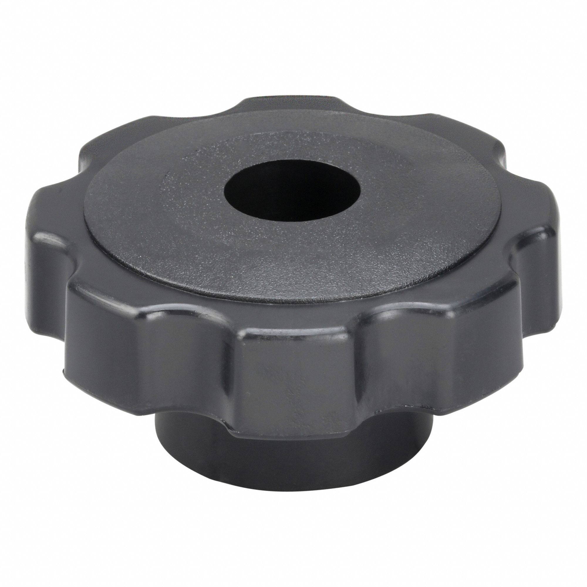 Hand Knob: 8 Point, Plastic w/ Steel Thread, 3/8"-16 Thread, 2.38 in Dia