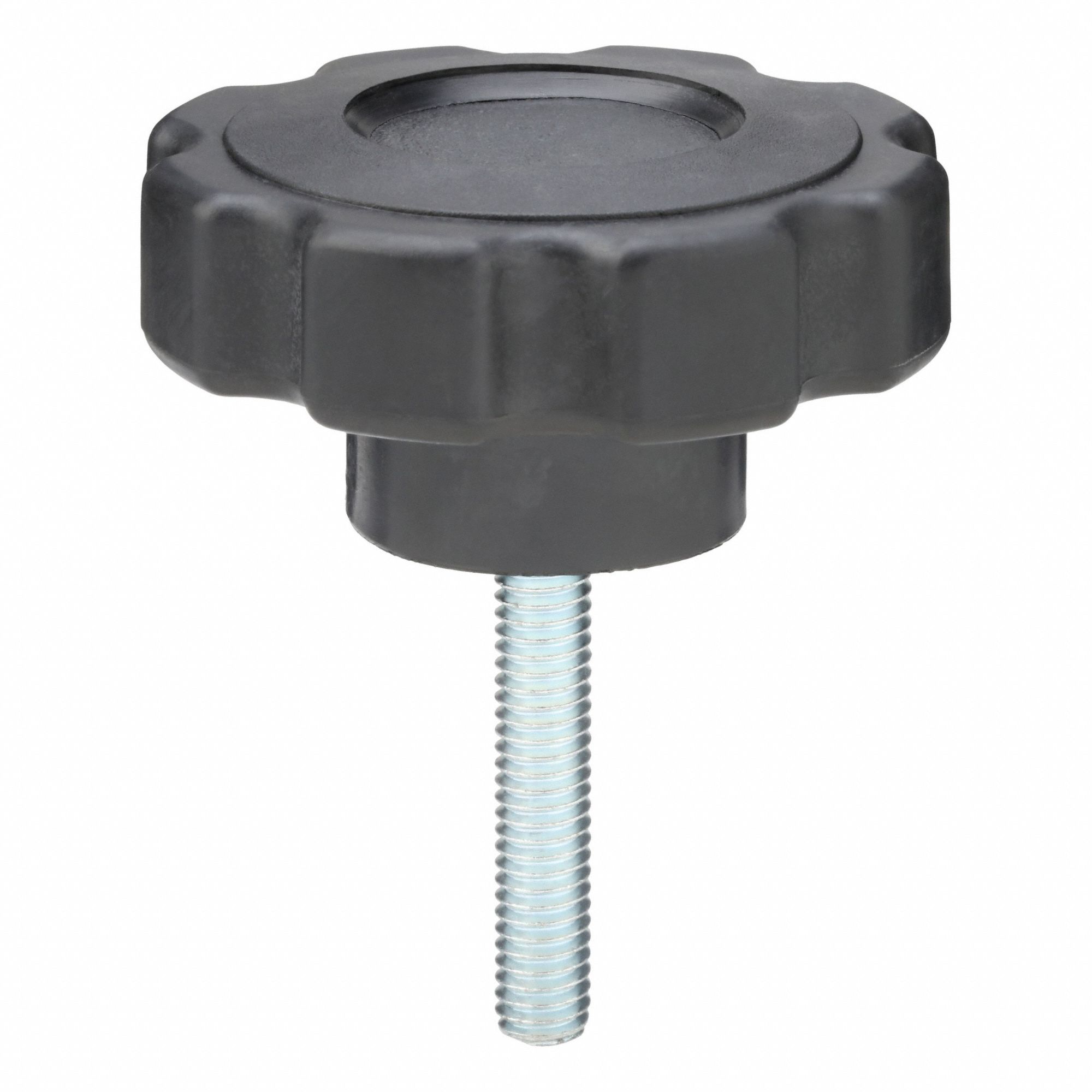 Hand Knob: 8 Point, Plastic w/ Steel Thread, 5/16"-18 Thread, 1.25 in Dia