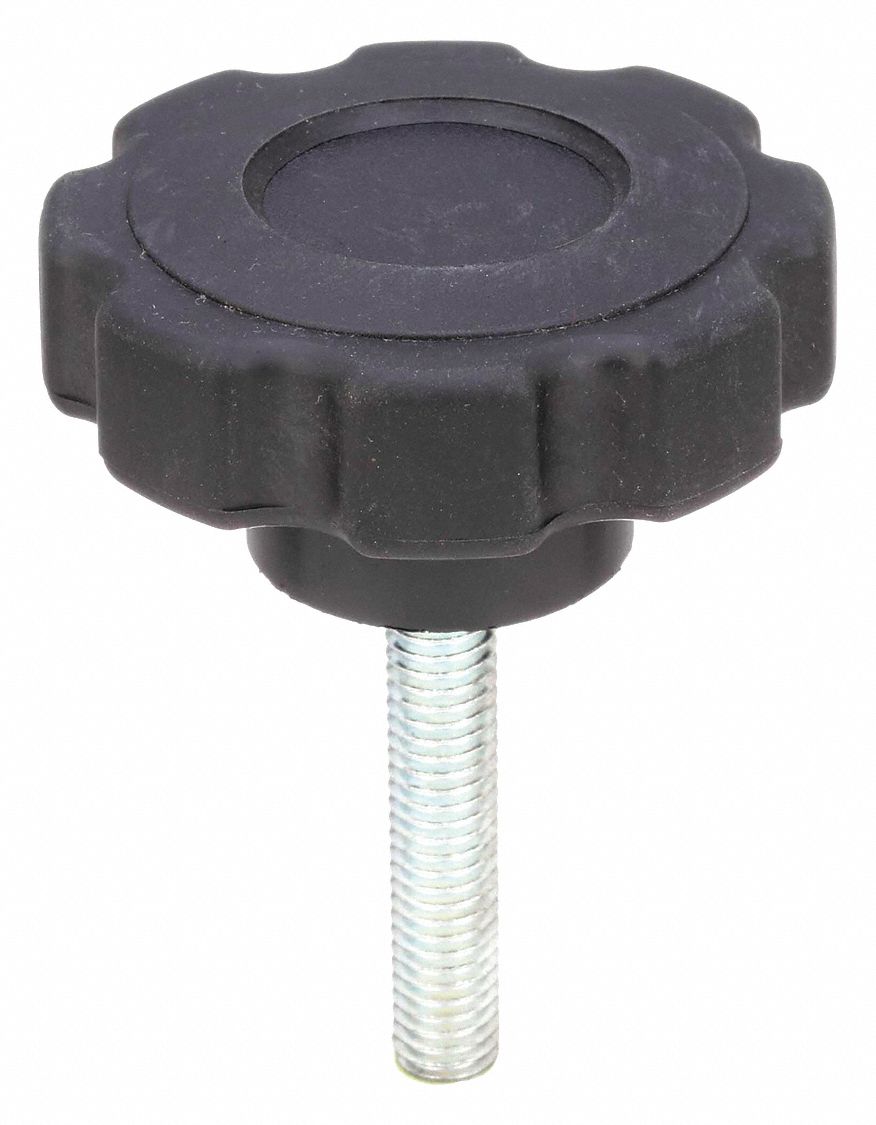 INNOVATIVE COMPONENTS, 8 Point, Plastic w/ Steel Thread, Hand Knob