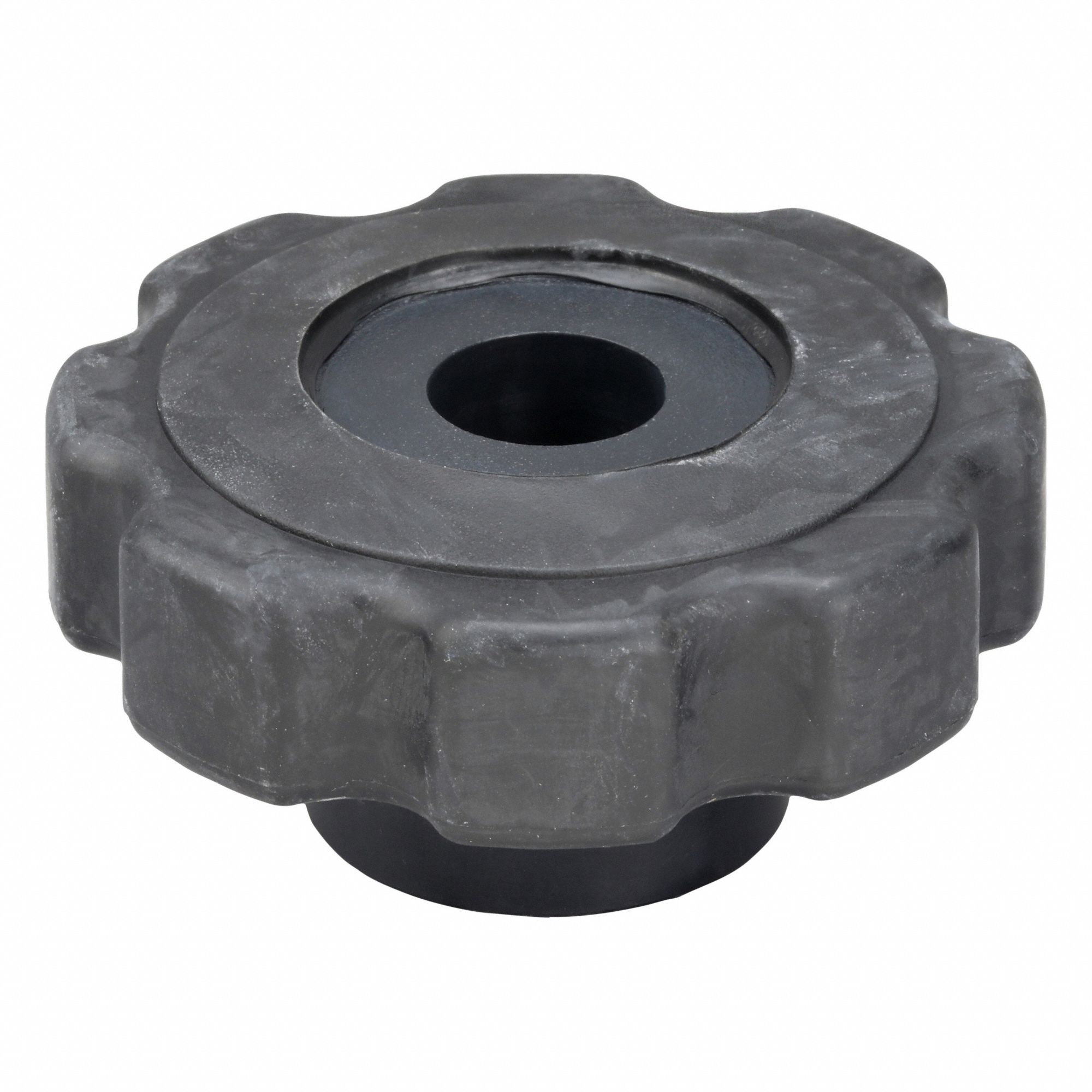 Hand Knob: 8 Point, Plastic w/ Steel Thread, 3/8"-16 Thread, 1.25 in Dia