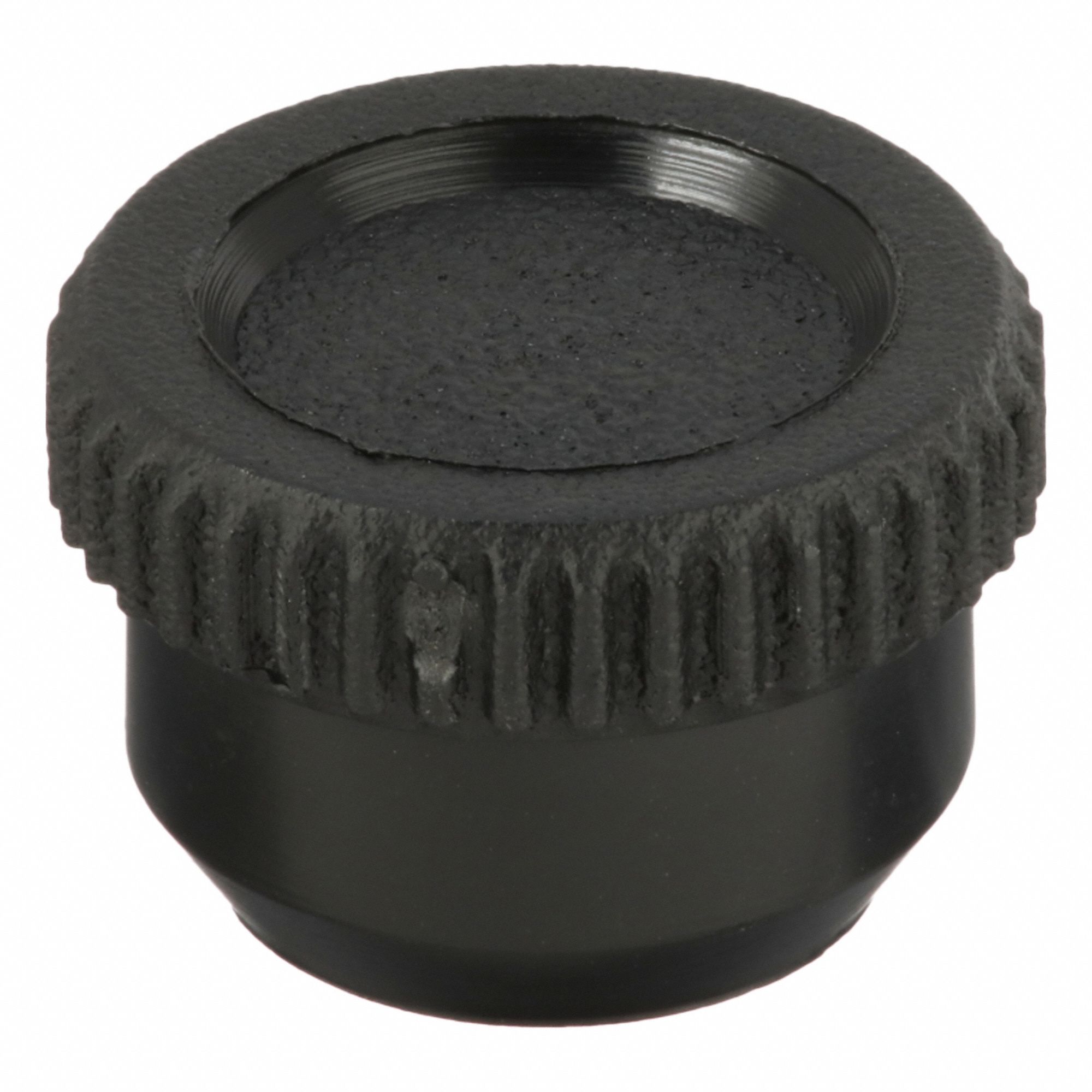 Hand Knob: Knurled, Plastic w/ Steel Thread, #10-32 Thread, 0.75 in Dia