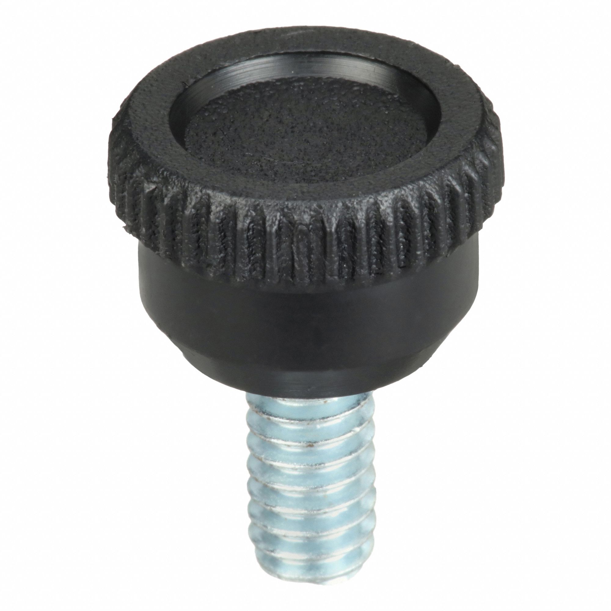 Hand Knob: Knurled, Plastic w/ Steel Thread, 1/4"-20 Thread, 0.5 in Thread Lg, 0.75 in Dia