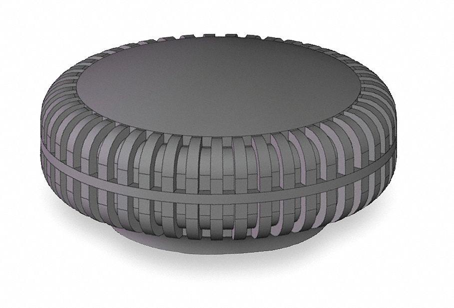 Hand Knob: Knurled, Plastic w/ Steel Thread, #10-24 Thread, 0.75 in Dia