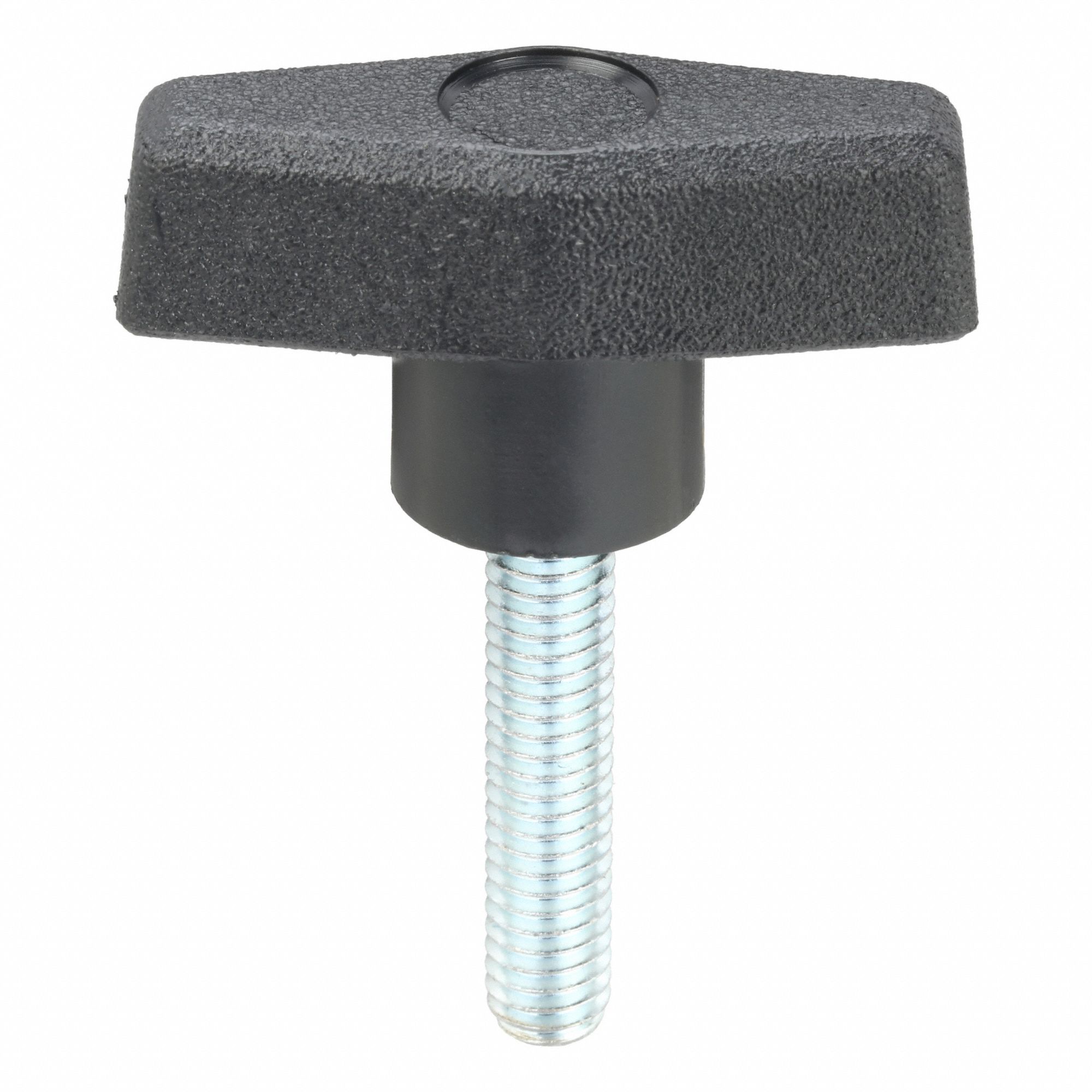 Hand Knob: T, Plastic w/ Steel Thread, 5/16"-18 Thread, 2 in Dia
