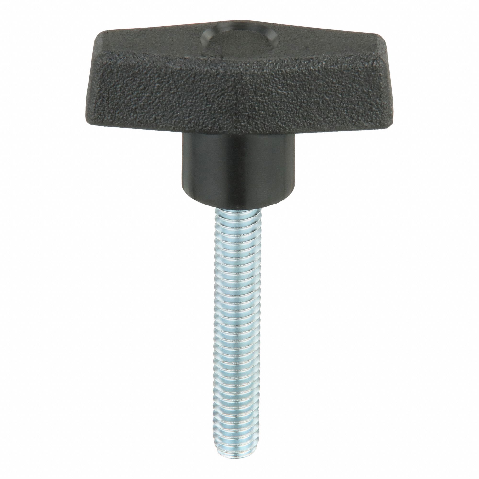 Hand Knob: T, Plastic w/ Steel Thread, 5/16"-18 Thread, 2 in Dia