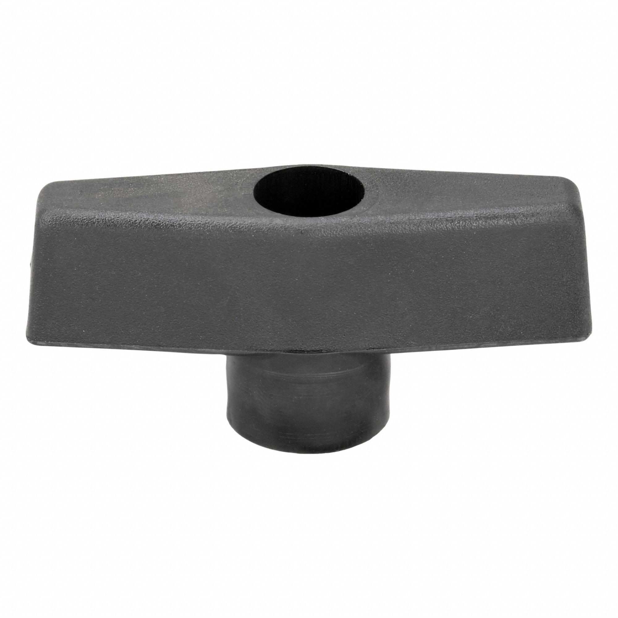 Hand Knob: T, Plastic w/ Steel Thread, 5/16"-18 Thread, 2.5 in Dia