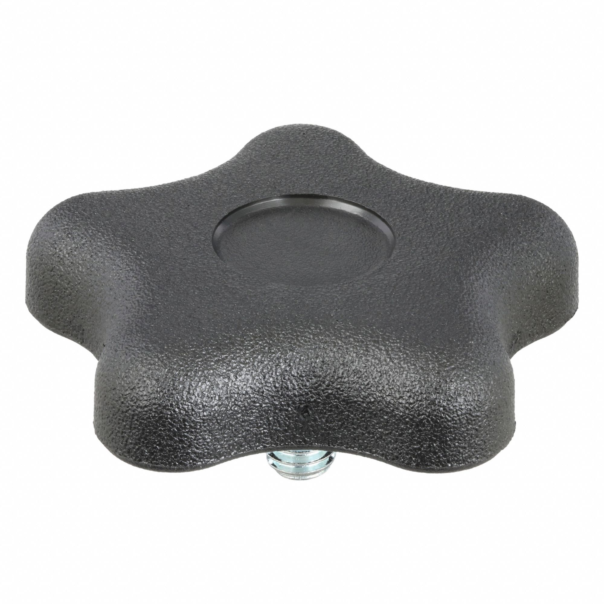 Hand Knob: 5 Point, Plastic w/ Steel Thread, 5/16"-18 Thread, 0.5 in Thread Lg