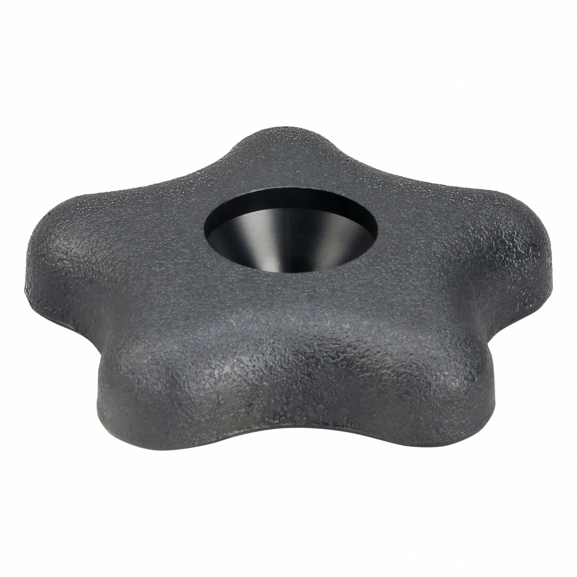 Hand Knob: 5 Point, Plastic w/ Steel Thread, 5/16"-18 Thread, 2.27 in Dia