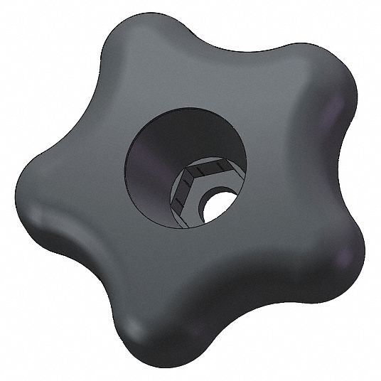 INNOVATIVE COMPONENTS Hand Knob: Star, Polypropylene, Hex Hole for ...