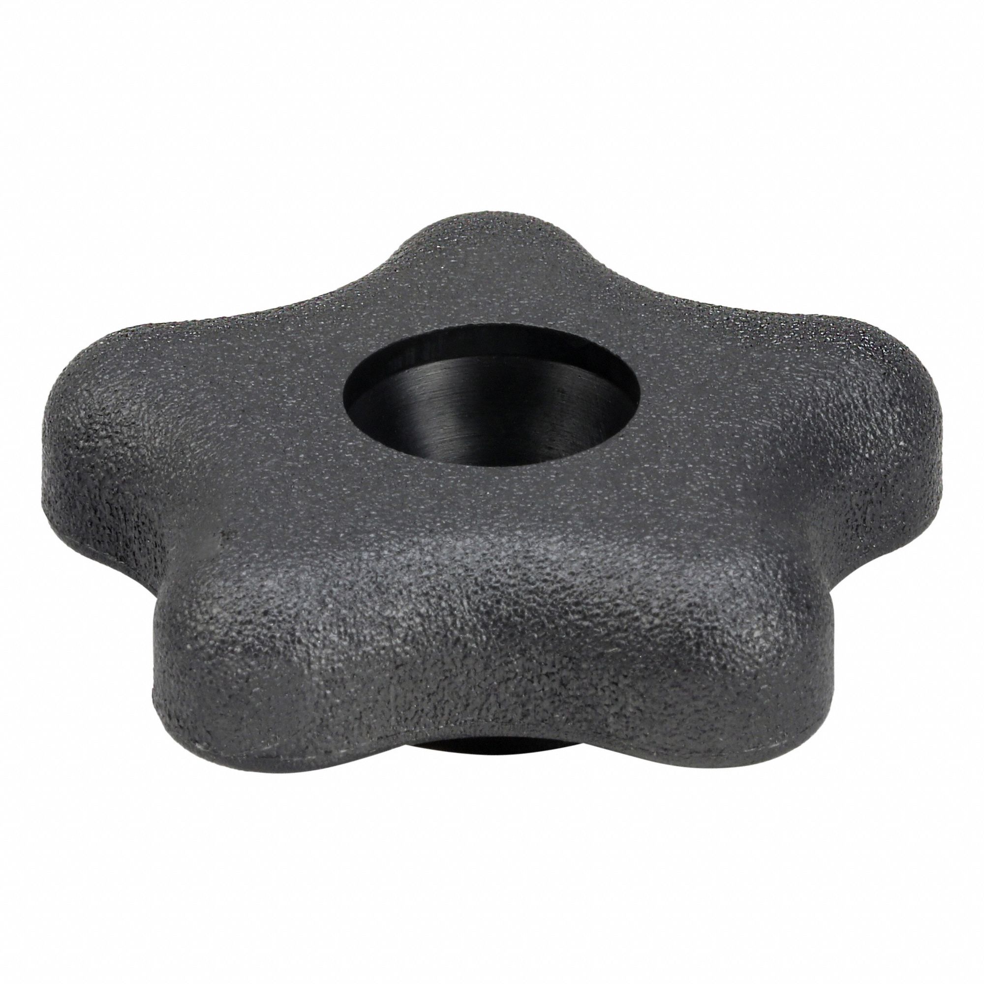 Hand Knob: 5 Point, Plastic w/ Steel Thread, 3/8"-16 Thread, 2.27 in Dia