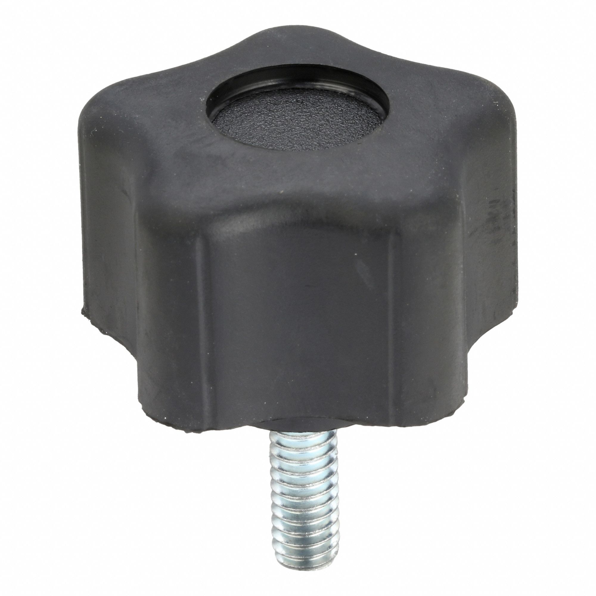 Hand Knob: 5 Point, Plastic w/ Steel Thread, 1/4"-20 Thread, 0.75 in Thread Lg