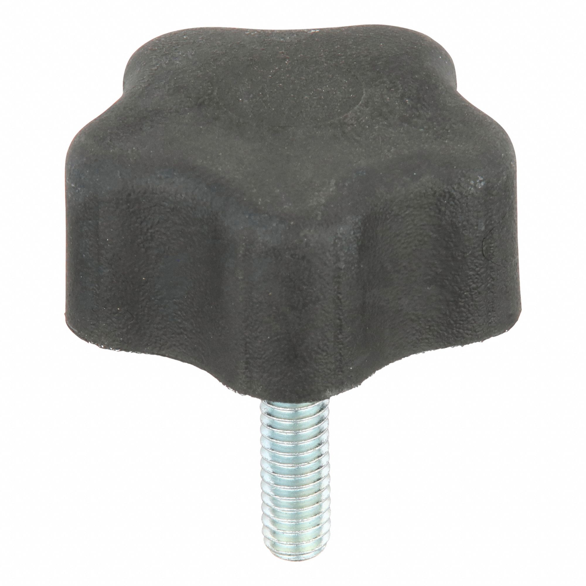 Hand Knob: 5 Point, Plastic w/ Steel Thread, 5/16"-18 Thread, 1 in Thread Lg