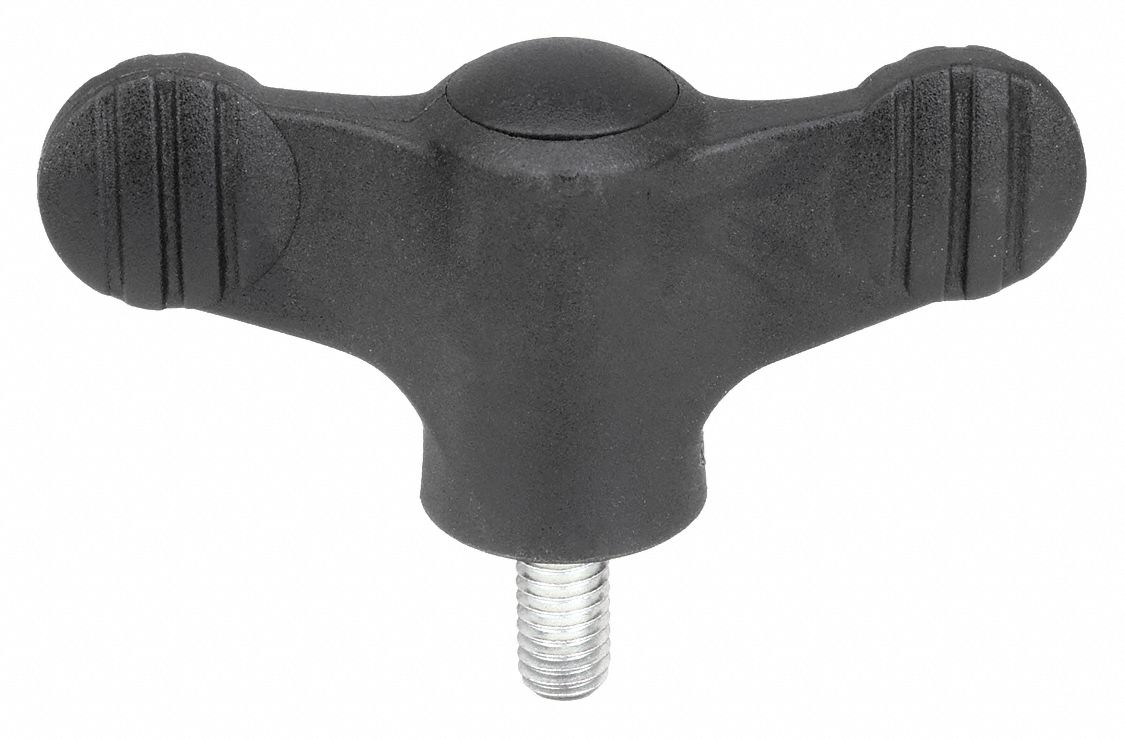 WING GRIP HAND KNOB, #10-32, EXTERNAL THREADS, STAINLESS STEEL, 0.39, 1.34, NOVO GRIP