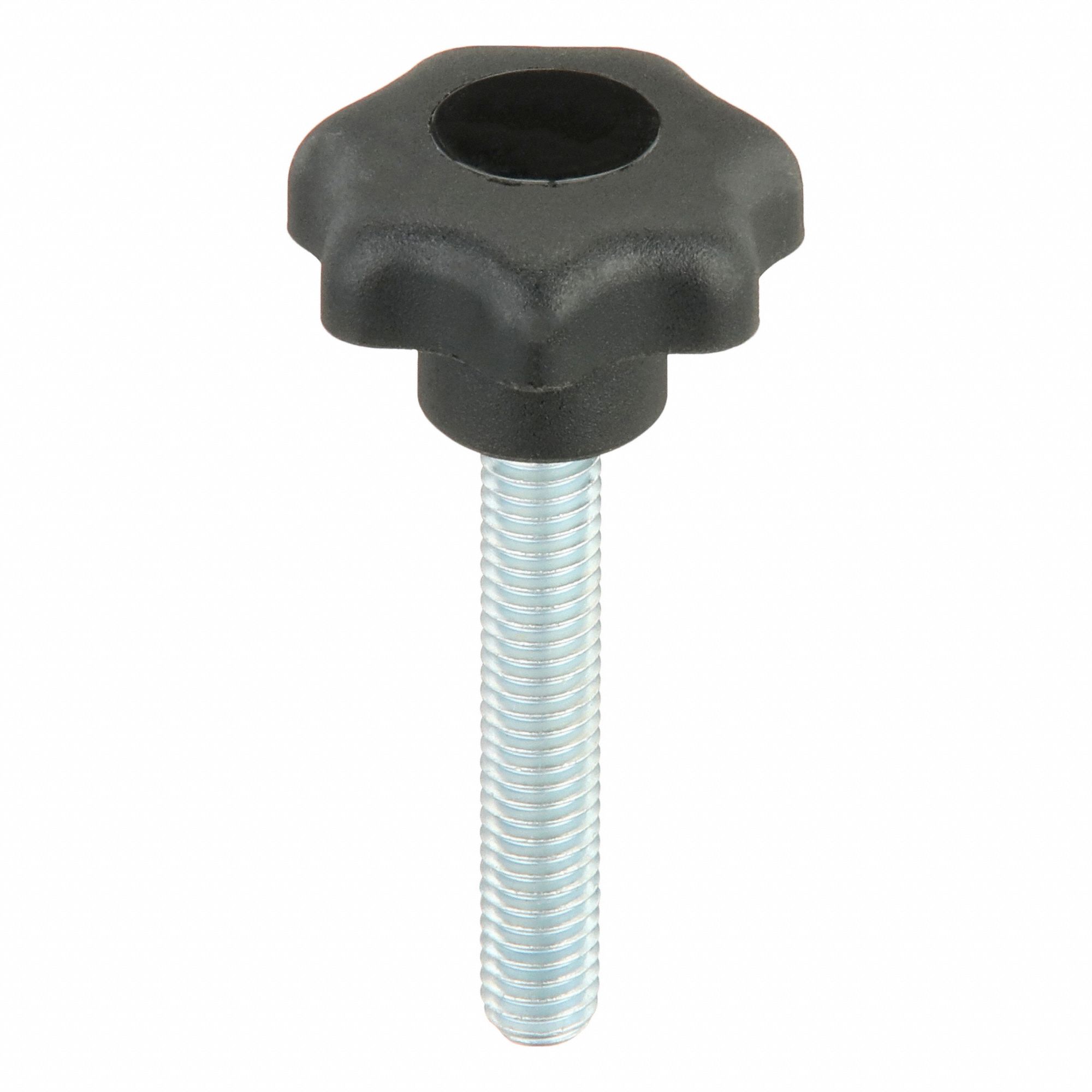 Hand Knob: 7 Point, Plastic w/ Steel Thread, M6 Thread, 35 mm Thread Lg, 25 mm Dia