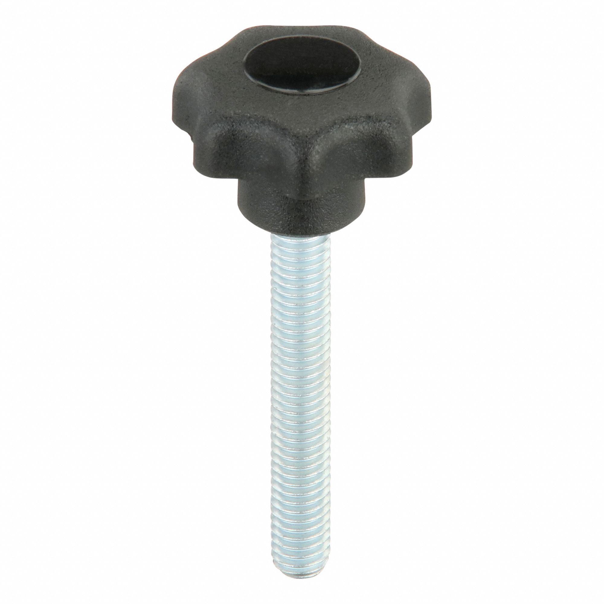 Hand Knob: 7 Point, Plastic w/ Steel Thread, M6 Thread, 40 mm Thread Lg, 25 mm Dia