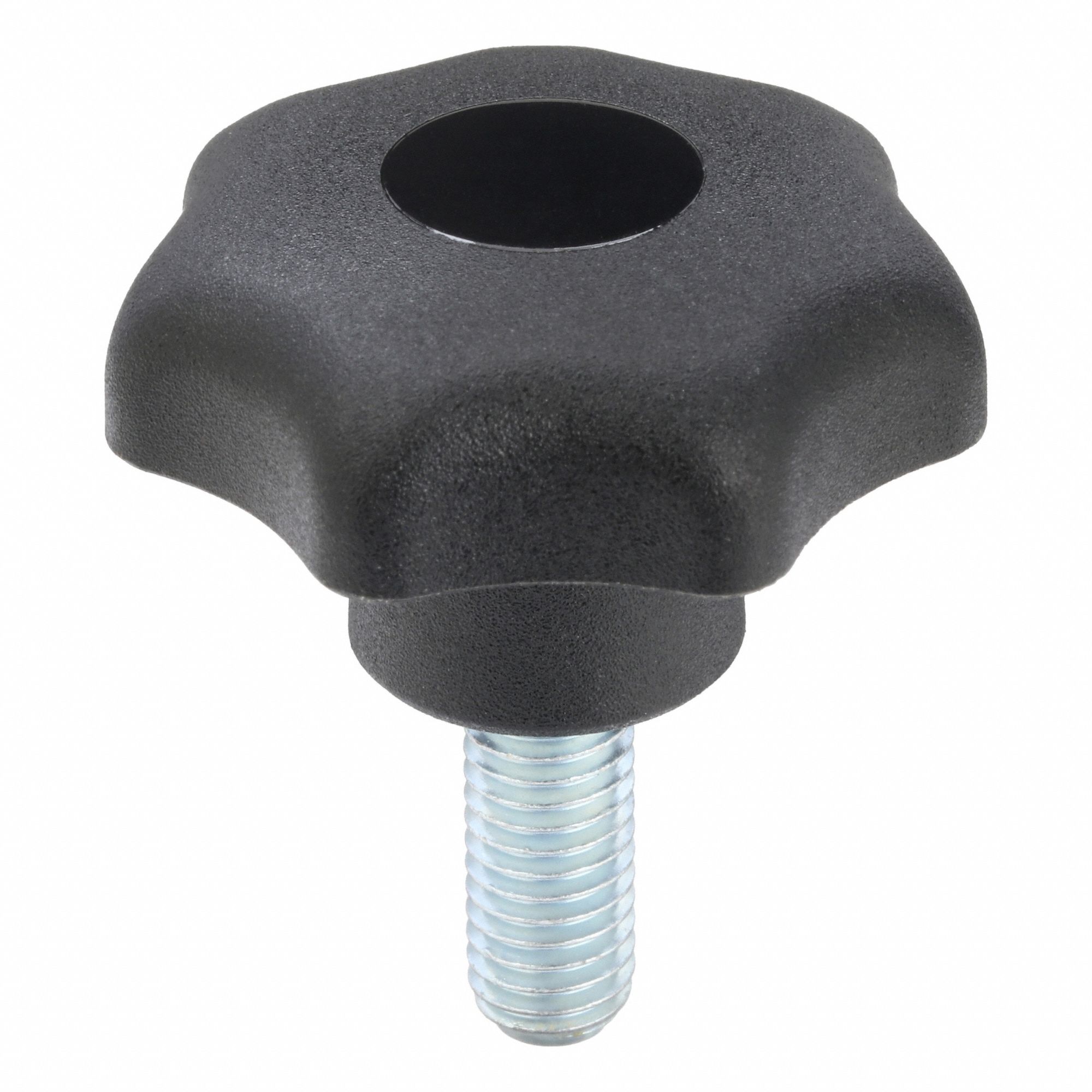 Hand Knob: 7 Point, Plastic w/ Steel Thread, M8 Thread, 20 mm Thread Lg, 40 mm Dia