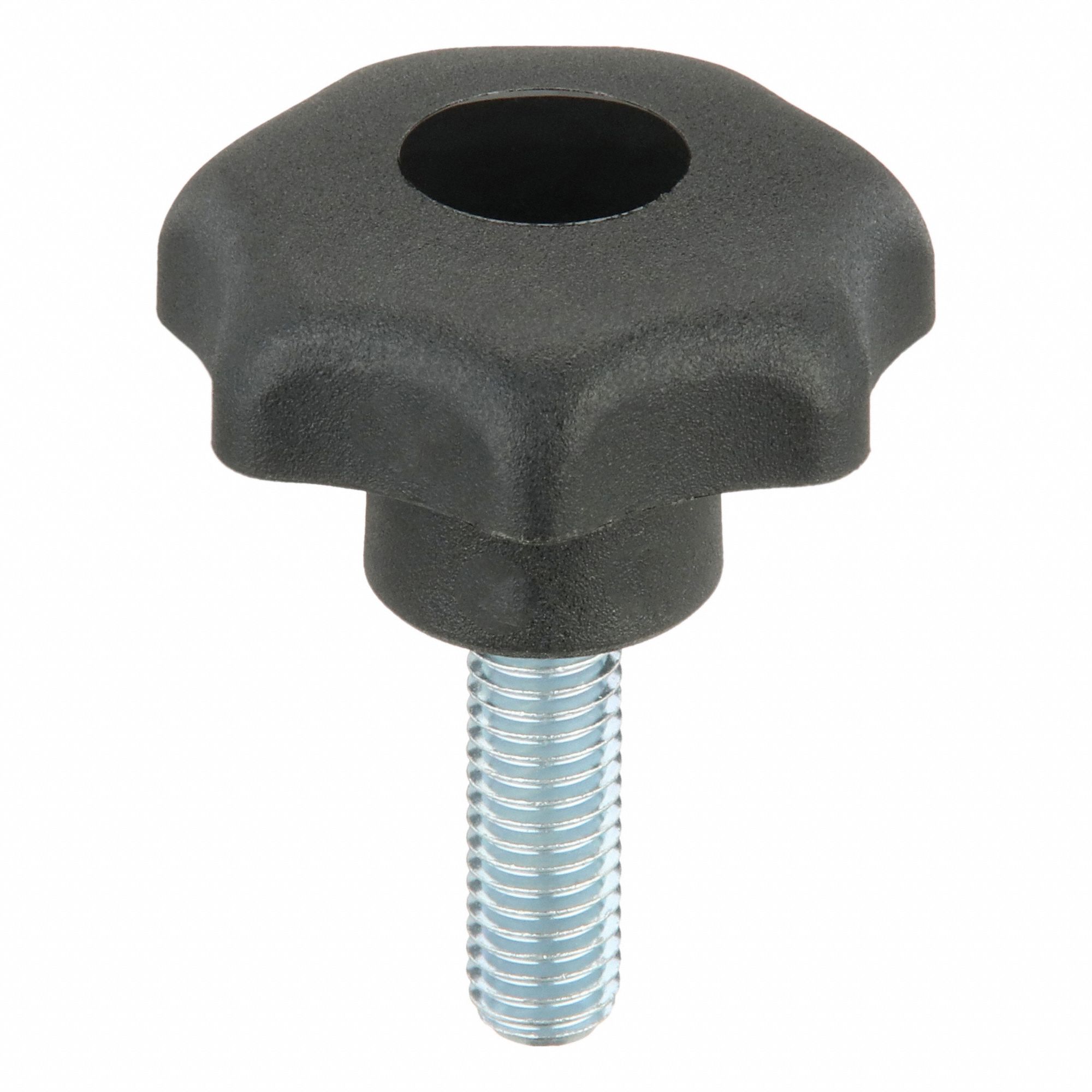 Hand Knob: 7 Point, Plastic w/ Steel Thread, M8 Thread, 25 mm Thread Lg, 40 mm Dia