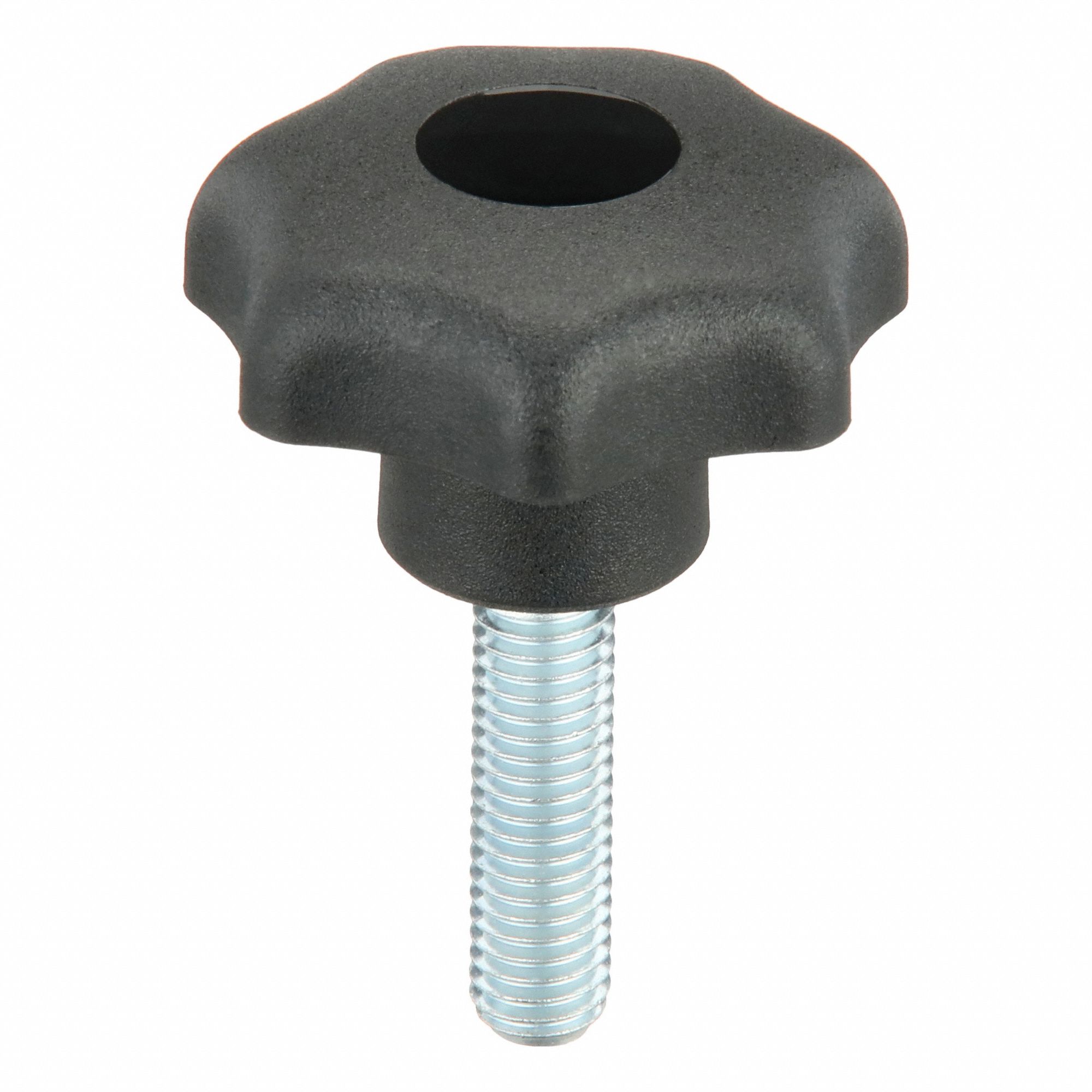 Hand Knob: 7 Point, Plastic w/ Steel Thread, M8 Thread, 30 mm Thread Lg, 40 mm Dia