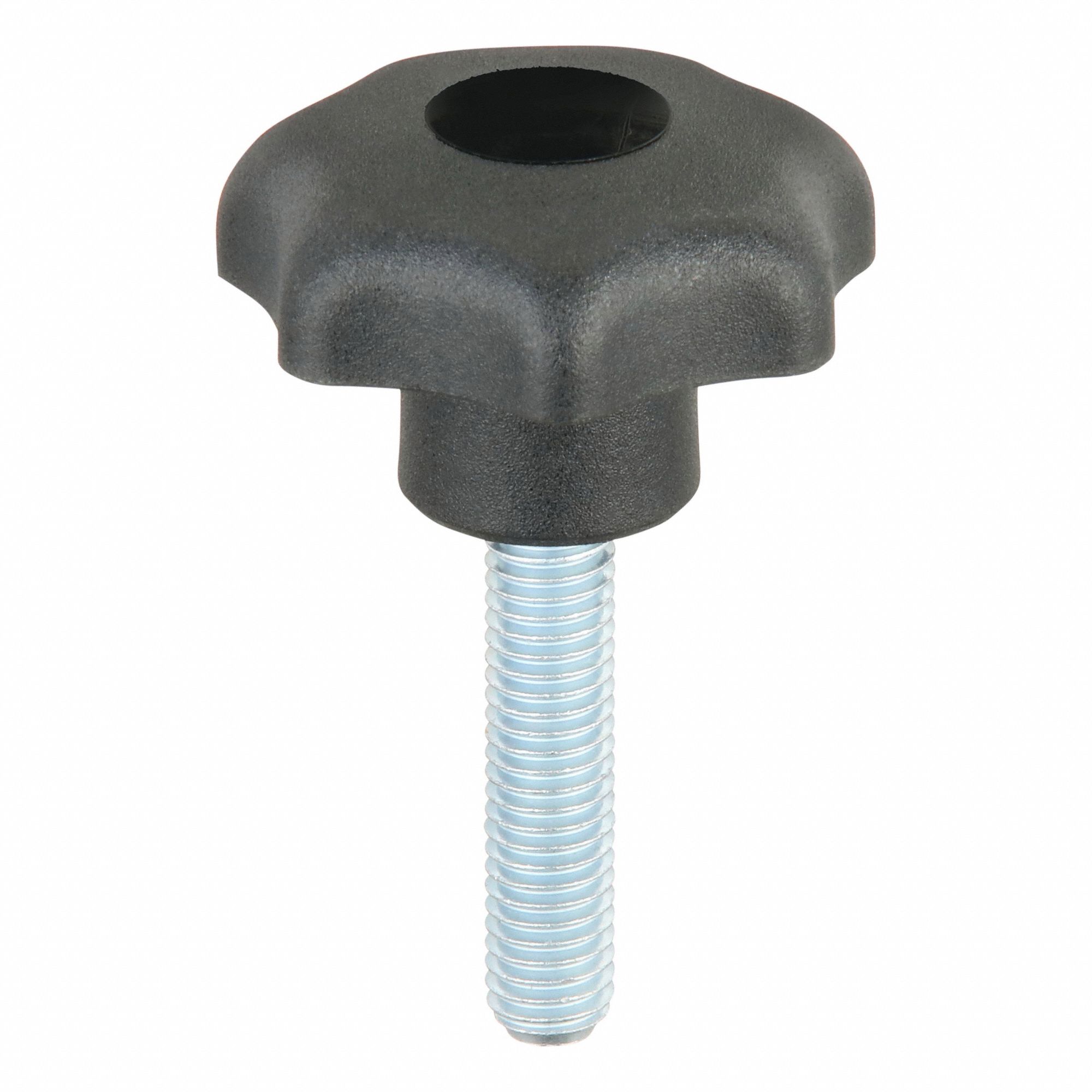 Hand Knob: 7 Point, Plastic w/ Steel Thread, M8 Thread, 35 mm Thread Lg, 40 mm Dia