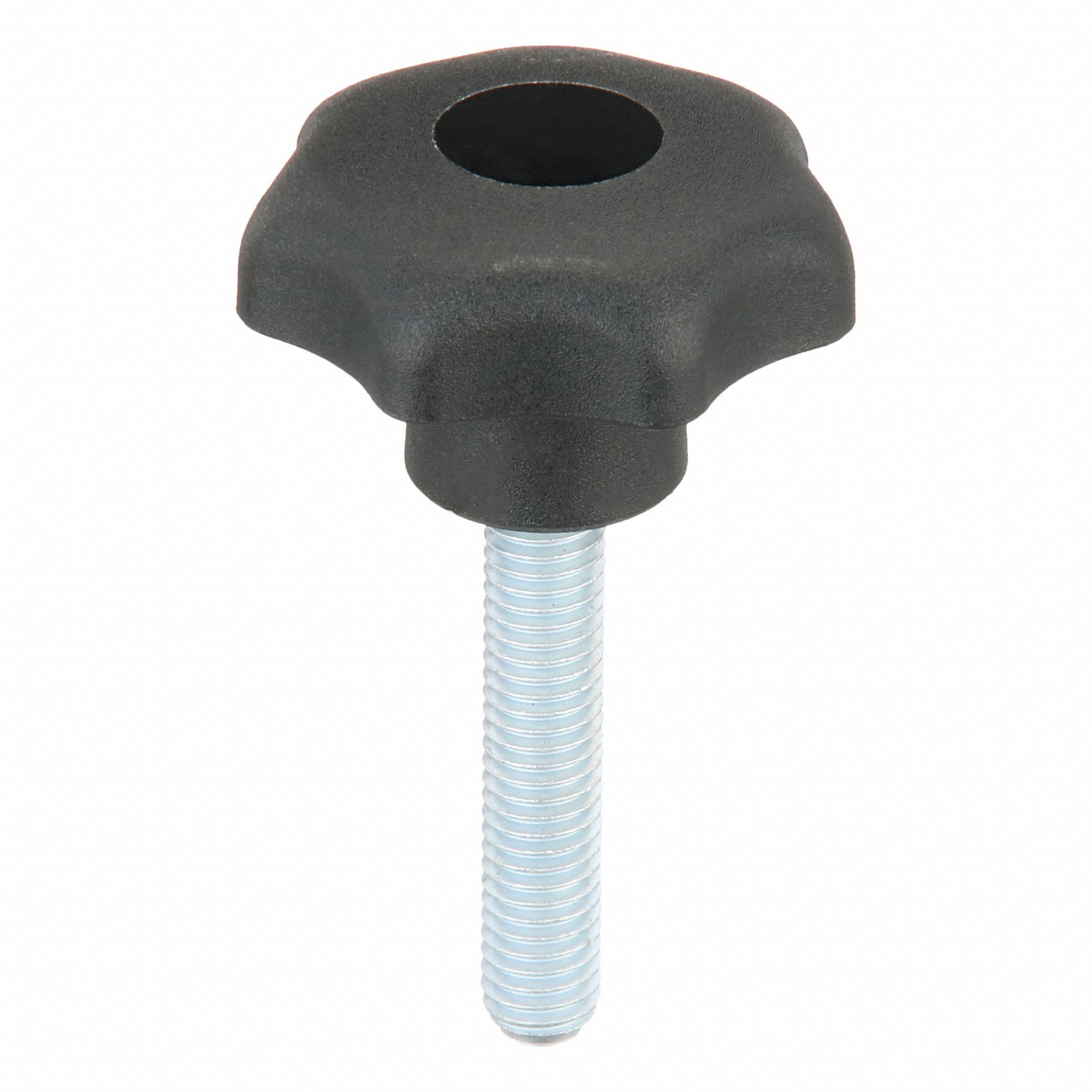 Hand Knob: 7 Point, Plastic w/ Steel Thread, M8 Thread, 40 mm Thread Lg, 40 mm Dia