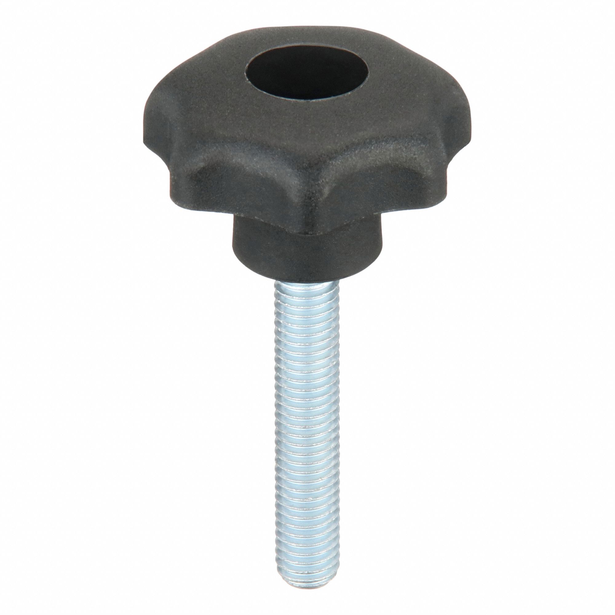 Hand Knob: 7 Point, Plastic w/ Steel Thread, M8 Thread, 45 mm Thread Lg, 40 mm Dia