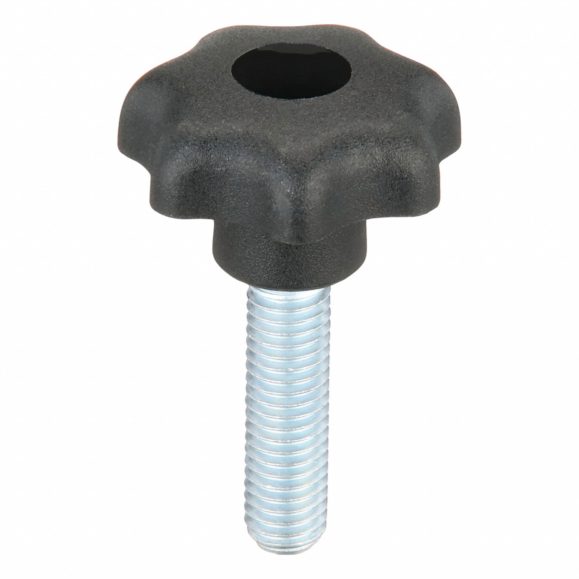 Hand Knob: 7 Point, Plastic w/ Steel Thread, M8 Thread, 30 mm Thread Lg, 32 mm Dia