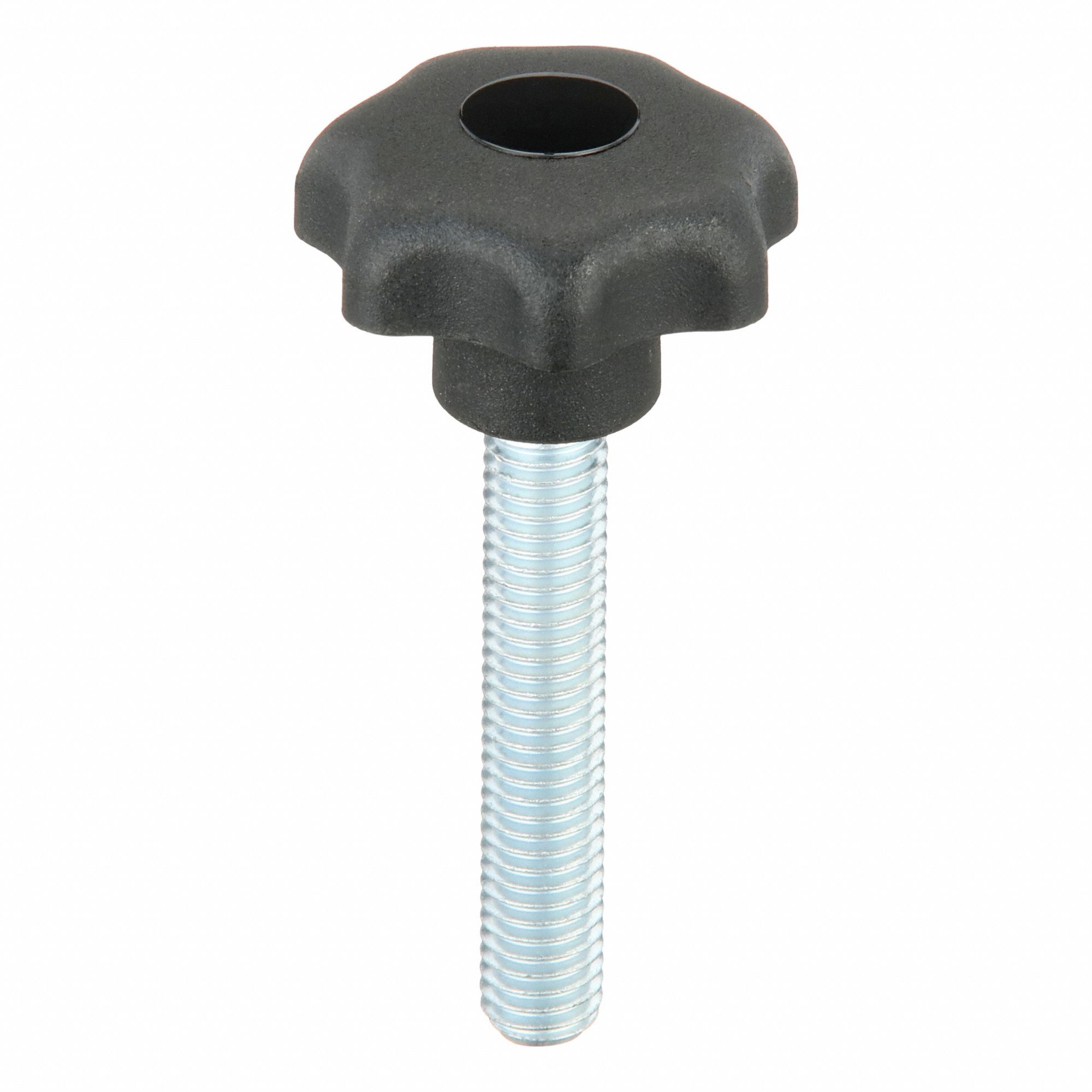 Hand Knob: 7 Point, Plastic w/ Steel Thread, M8 Thread, 45 mm Thread Lg, 32 mm Dia