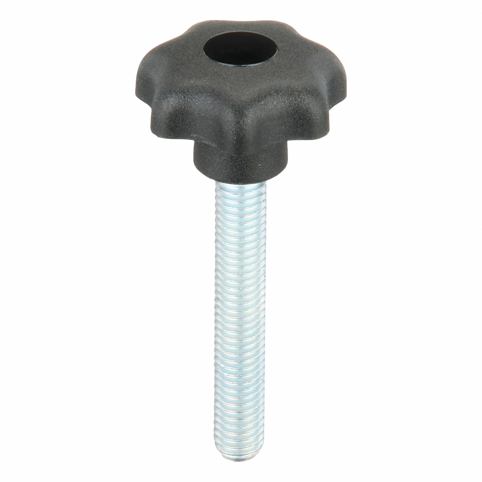 Hand Knob: 7 Point, Plastic w/ Steel Thread, M8 Thread, 50 mm Thread Lg, 32 mm Dia