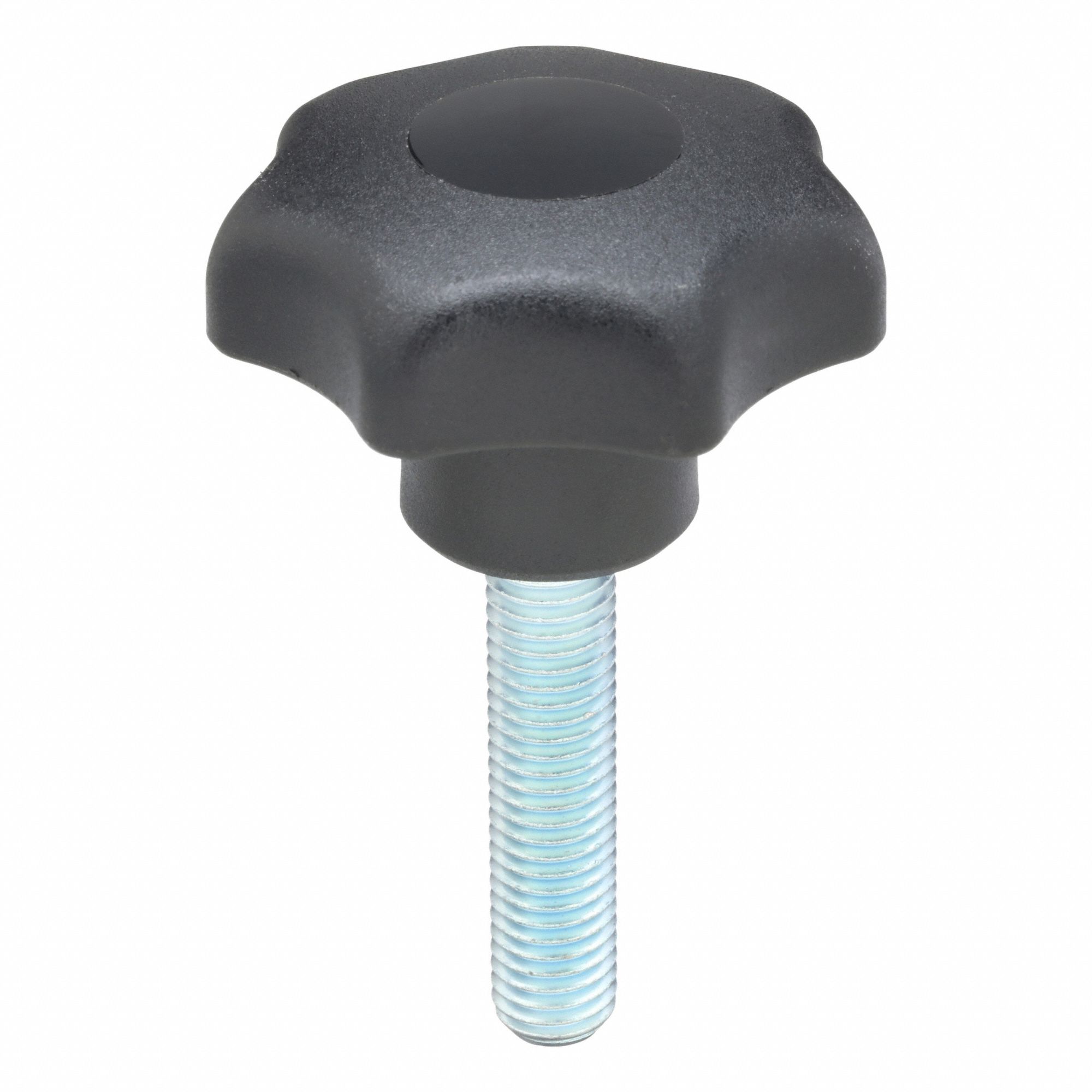 Hand Knob: 7 Point, Plastic w/ Steel Thread, M10 Thread, 45 mm Thread Lg, 50 mm Dia