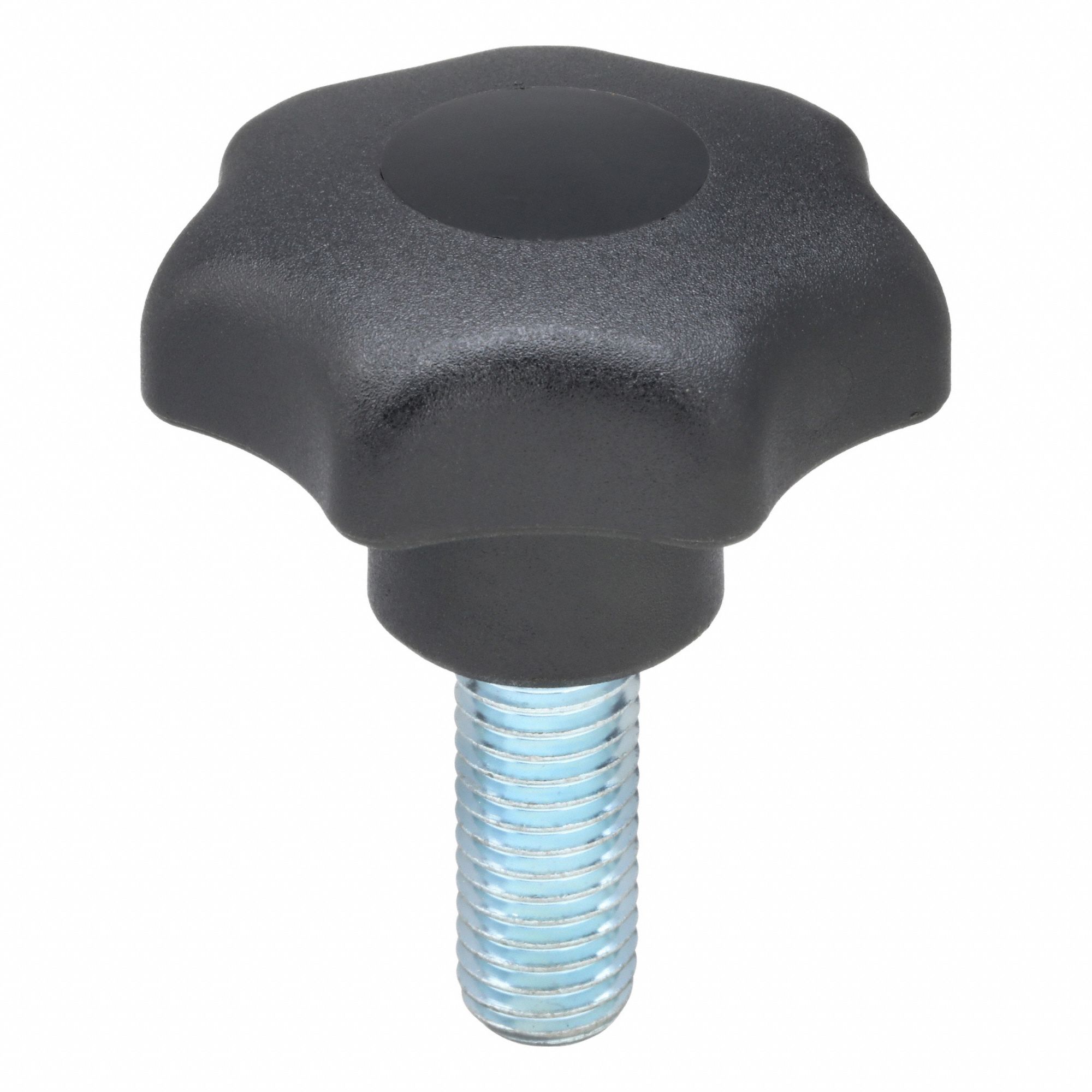 Hand Knob: 7 Point, Plastic w/ Steel Thread, M12 Thread, 30 mm Thread Lg, 50 mm Dia