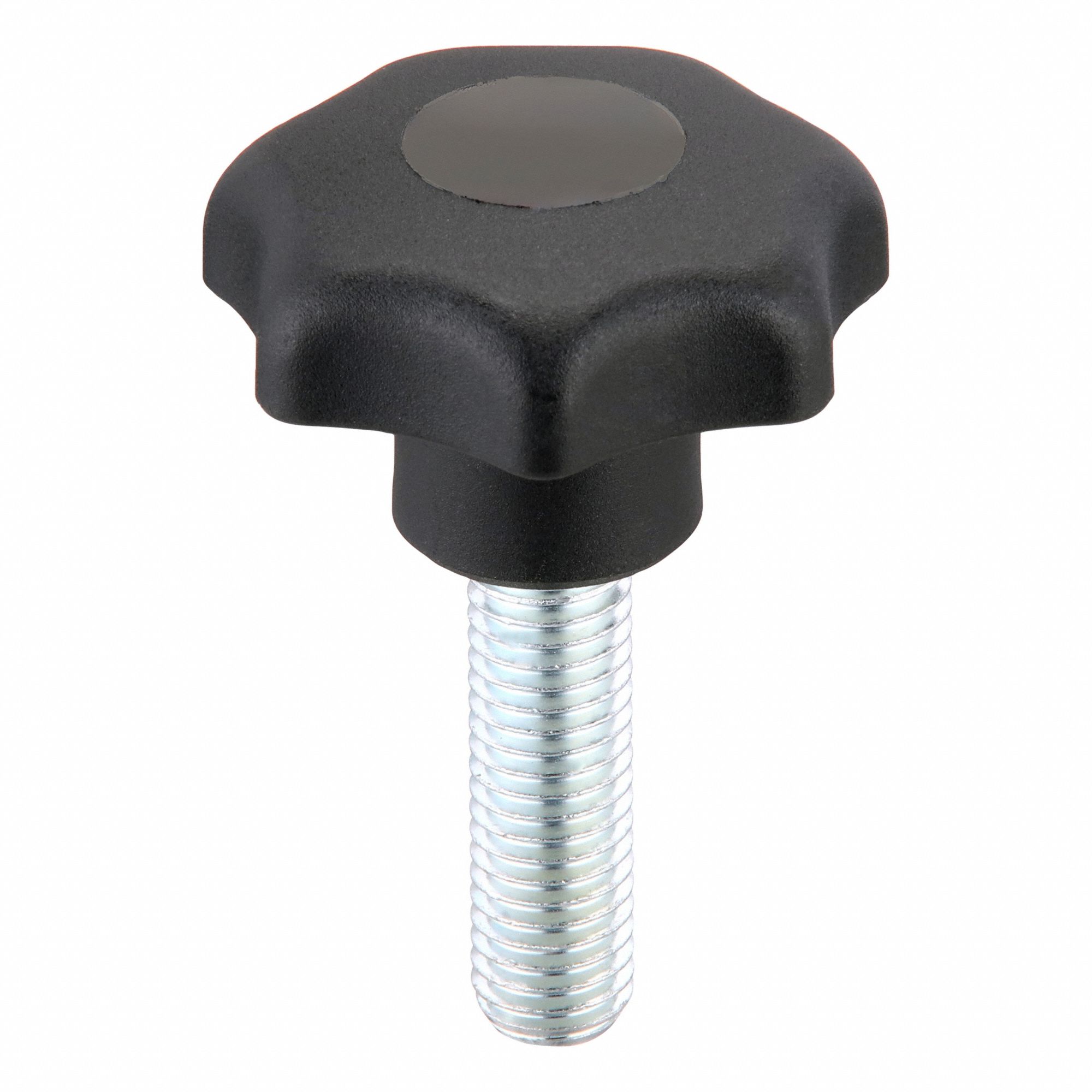 Hand Knob: 7 Point, Plastic w/ Steel Thread, M12 Thread, 40 mm Thread Lg, 50 mm Dia