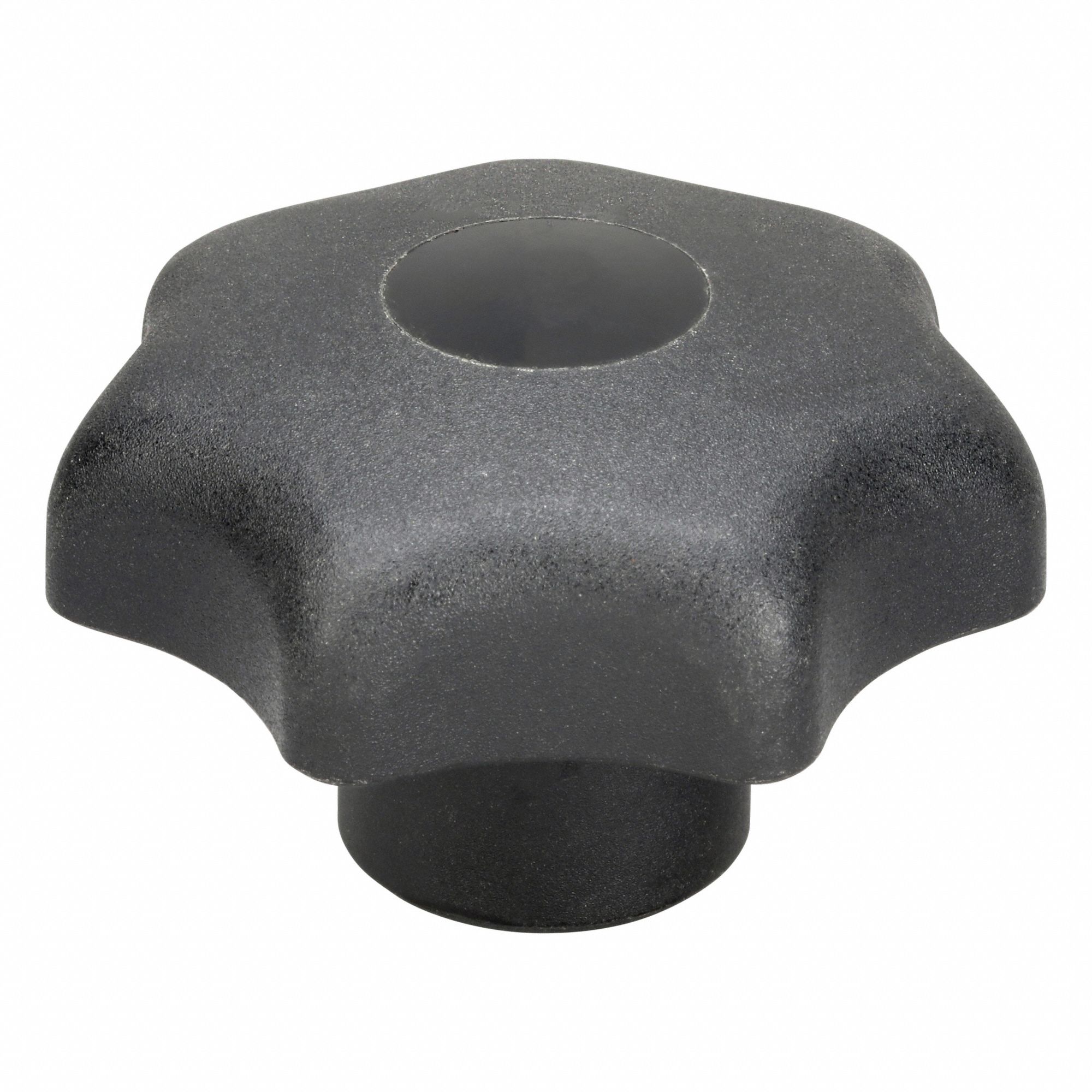 Hand Knob: 7 Point, Plastic w/ SS Thread, M12 Thread, 18 mm Thread Lg, 63 mm Dia