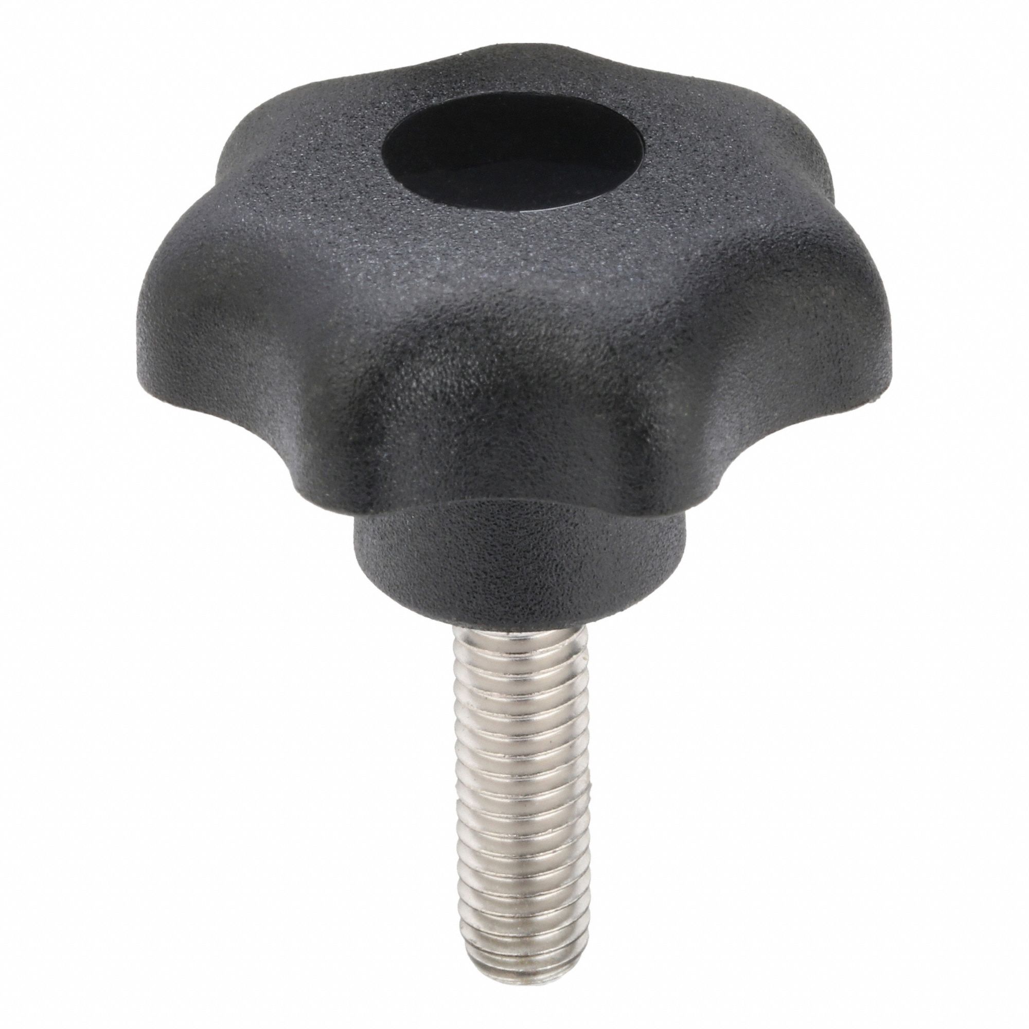 Hand Knob: 7 Point, Plastic w/ SS Thread, M6 Thread, 20 mm Thread Lg, 32 mm Dia