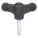 WING GRIP HAND KNOB, 3/18-16, EXTERNAL THREADS, 1.57, 2.95, NOVO GRIP