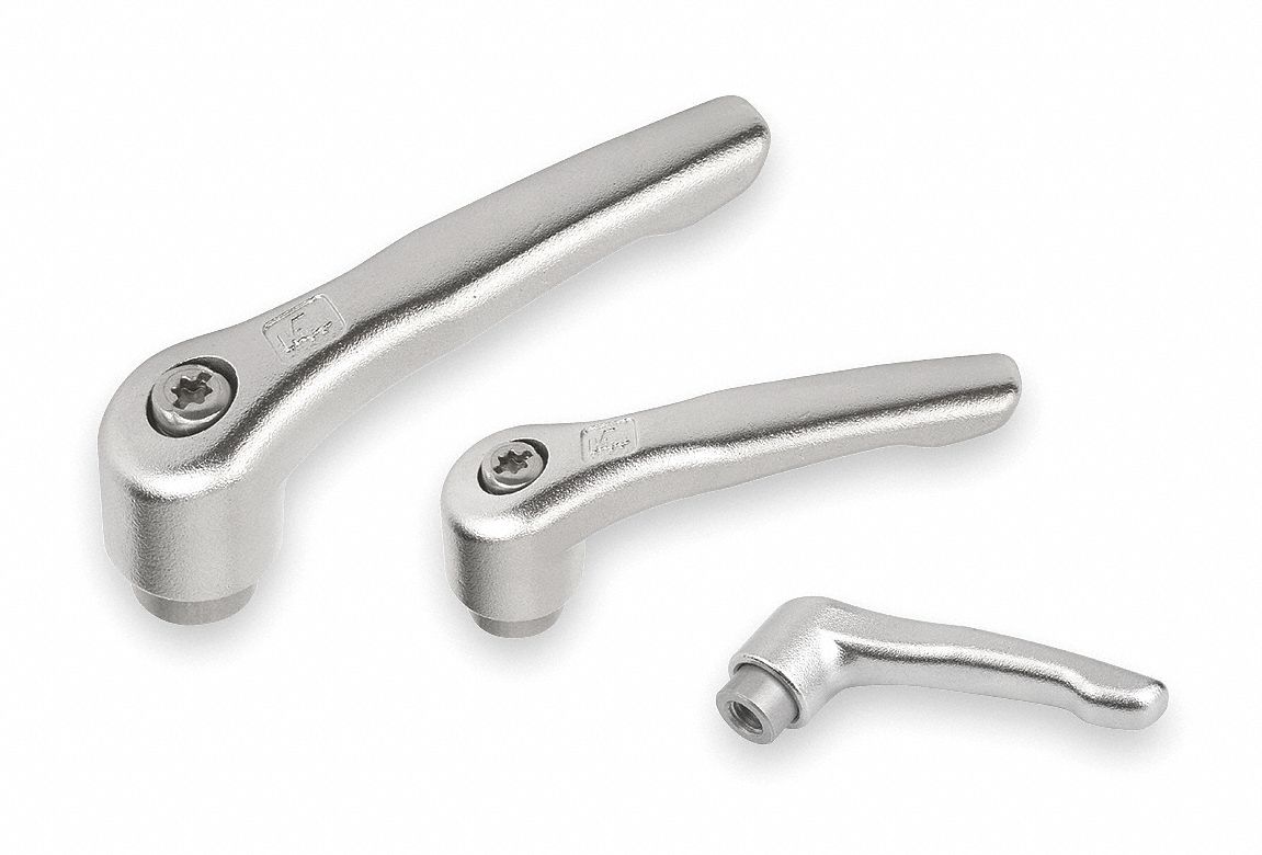 Adjustable Handle: SS, M8 Thread, 14 mm Thread Lg, 80 mm Lg