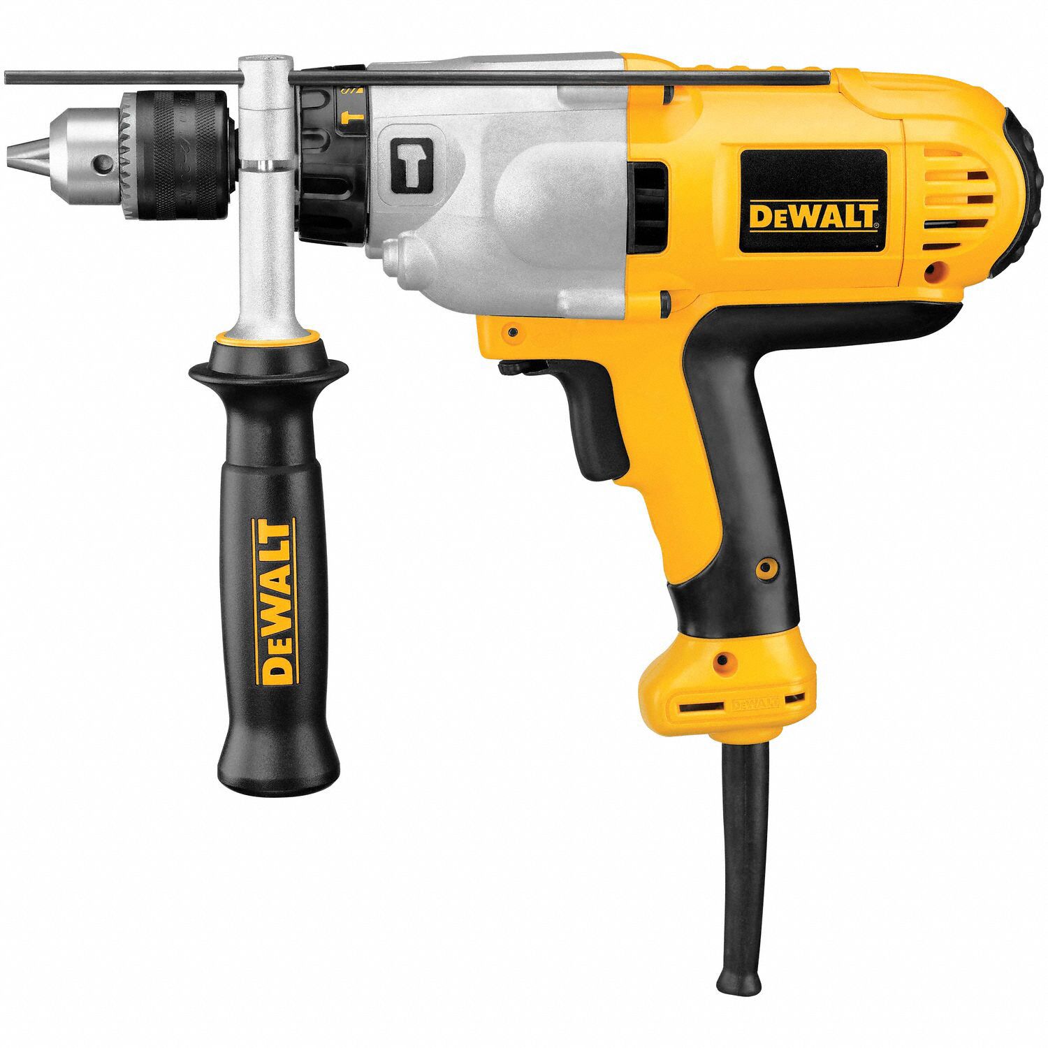 DEWALT Hammer Drill Kit Corded, 1/2 in Chuck, 2, 7/16 in Concrete Capa