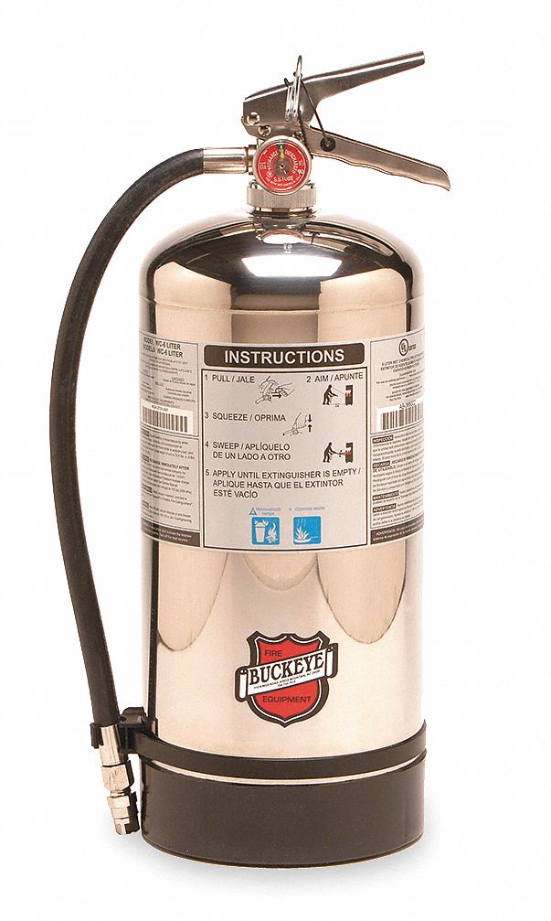 BUCKEYE Fire Extinguisher, Wet Chemical, Potassium Acetate, 12.68 lb