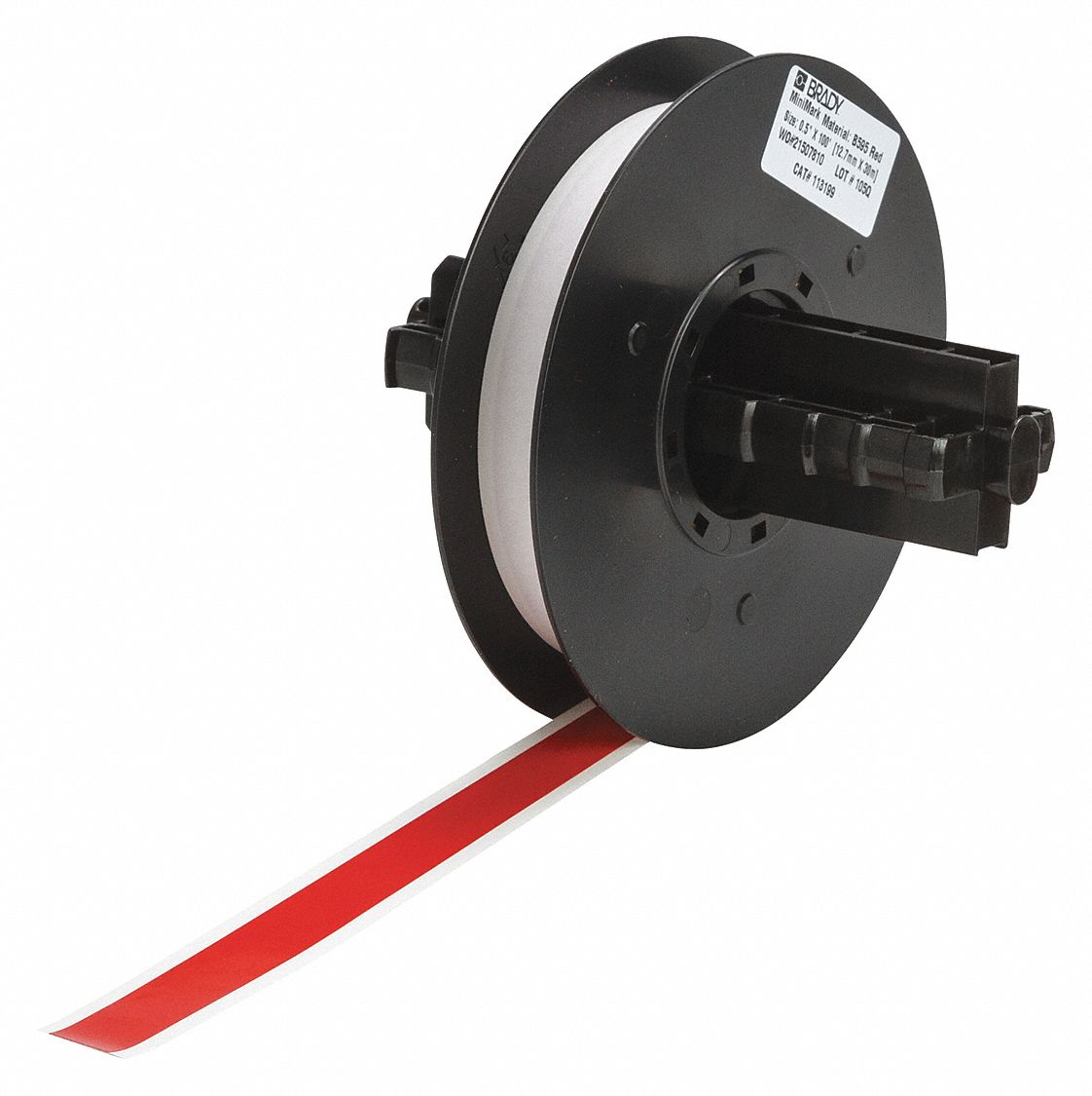 Continuous Label Stock: 1/2 in x 100 ft, Vinyl, Red (Gloss), Outdoor