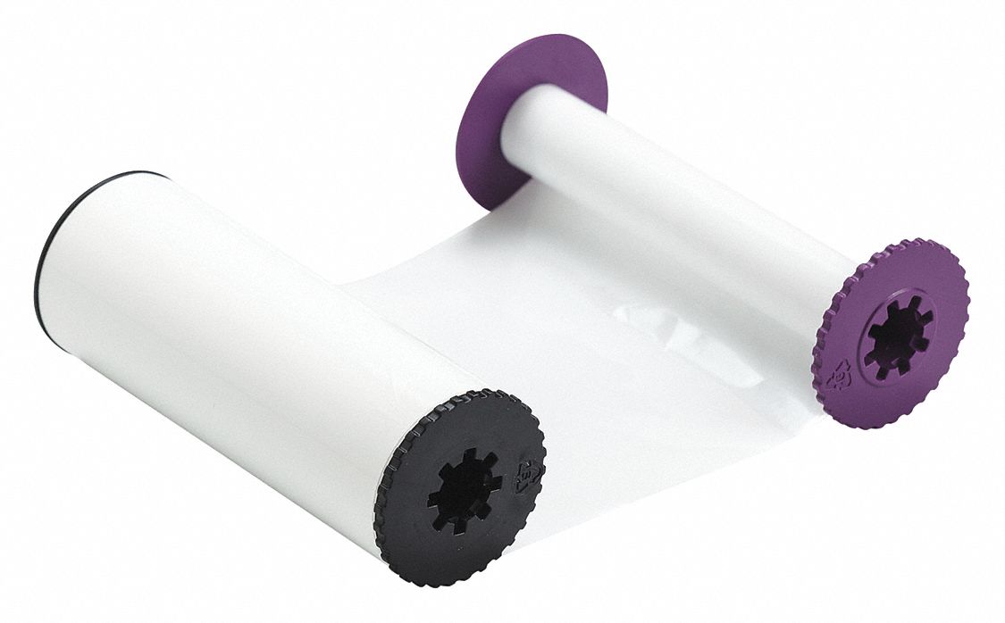 Single-Color Printer Ribbon: 4 in x 290 ft, White, Resin, MiniMark