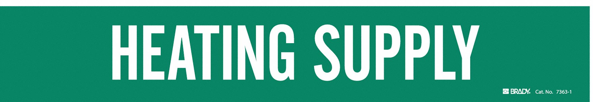 Pipe Marker: Heating Supply, Green, White, Fits 2 1/2 to 7 7/8 in Pipe O.D., 1 Pipe Markers