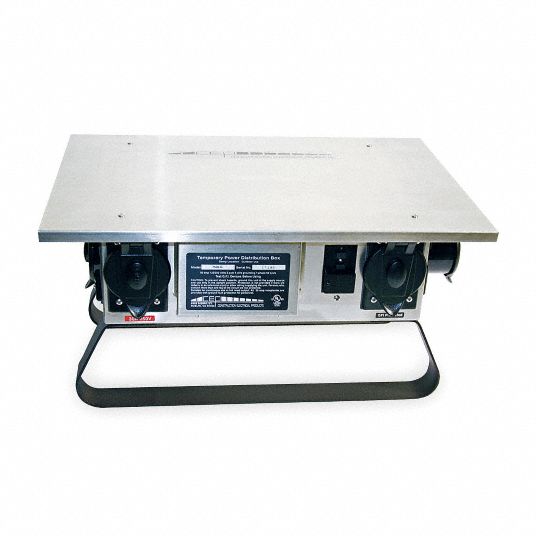 Power Distribution Box: 120/240V AC, 50 A Amps, Locking Receptacle 50A @  125/250V AC, 3 Poles