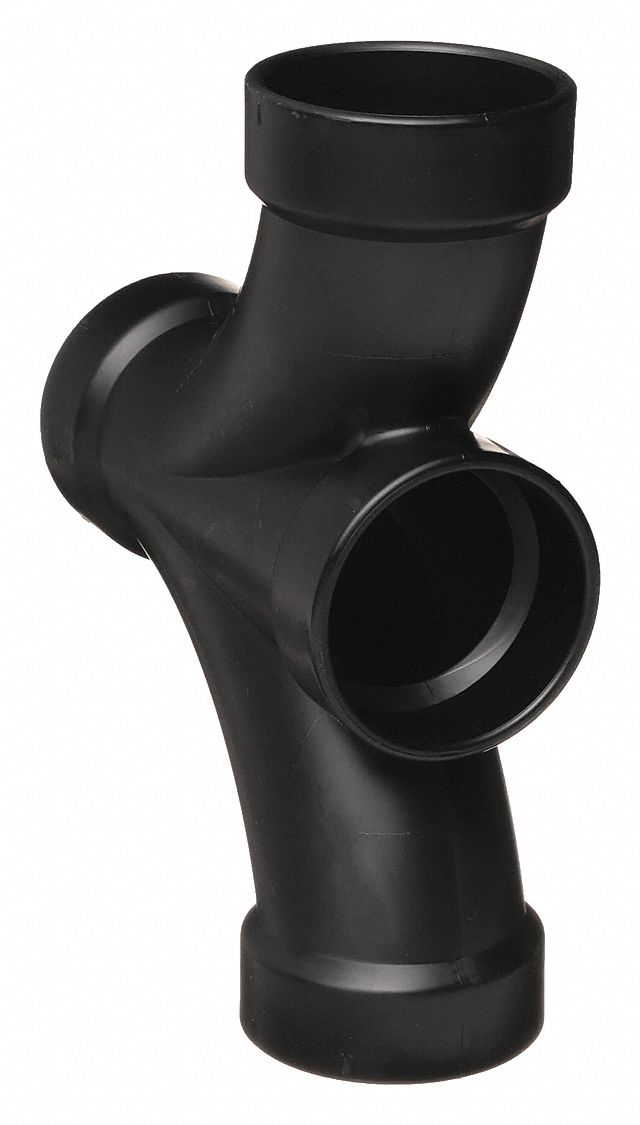 DOUBLE WYE: 2 IN X 2 IN X 2 IN X 2 IN FITTING PIPE SIZE, SCHEDULE 40, BLACK
