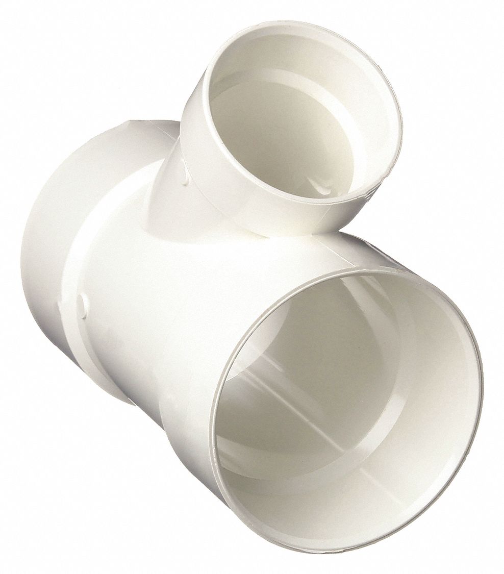 REDUCING WYE: SCHEDULE 40, 4 IN X 6 IN X 6 IN FITTING PIPE SIZE, WHITE