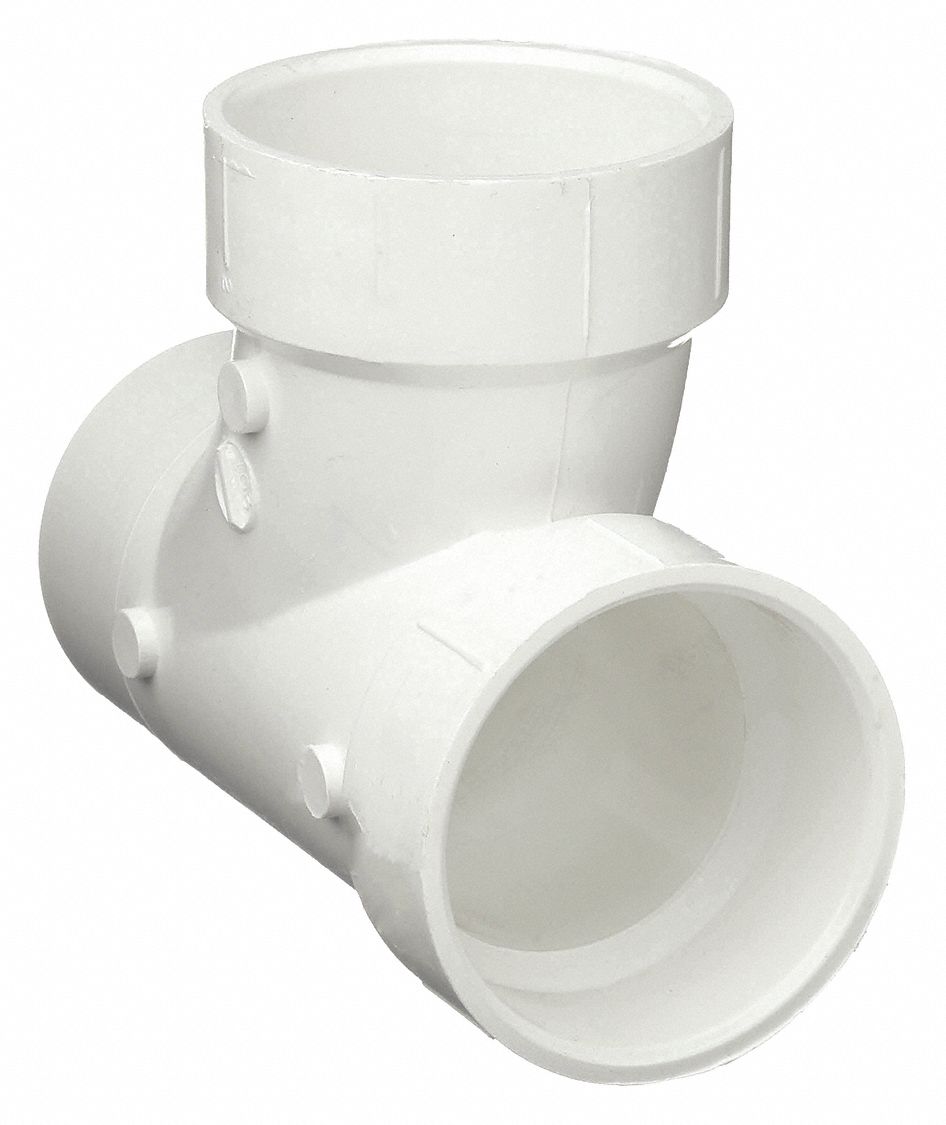 Schedule 40, 2 in x 2 in x 2 in Fitting Pipe Size, Sanitary Street Tee