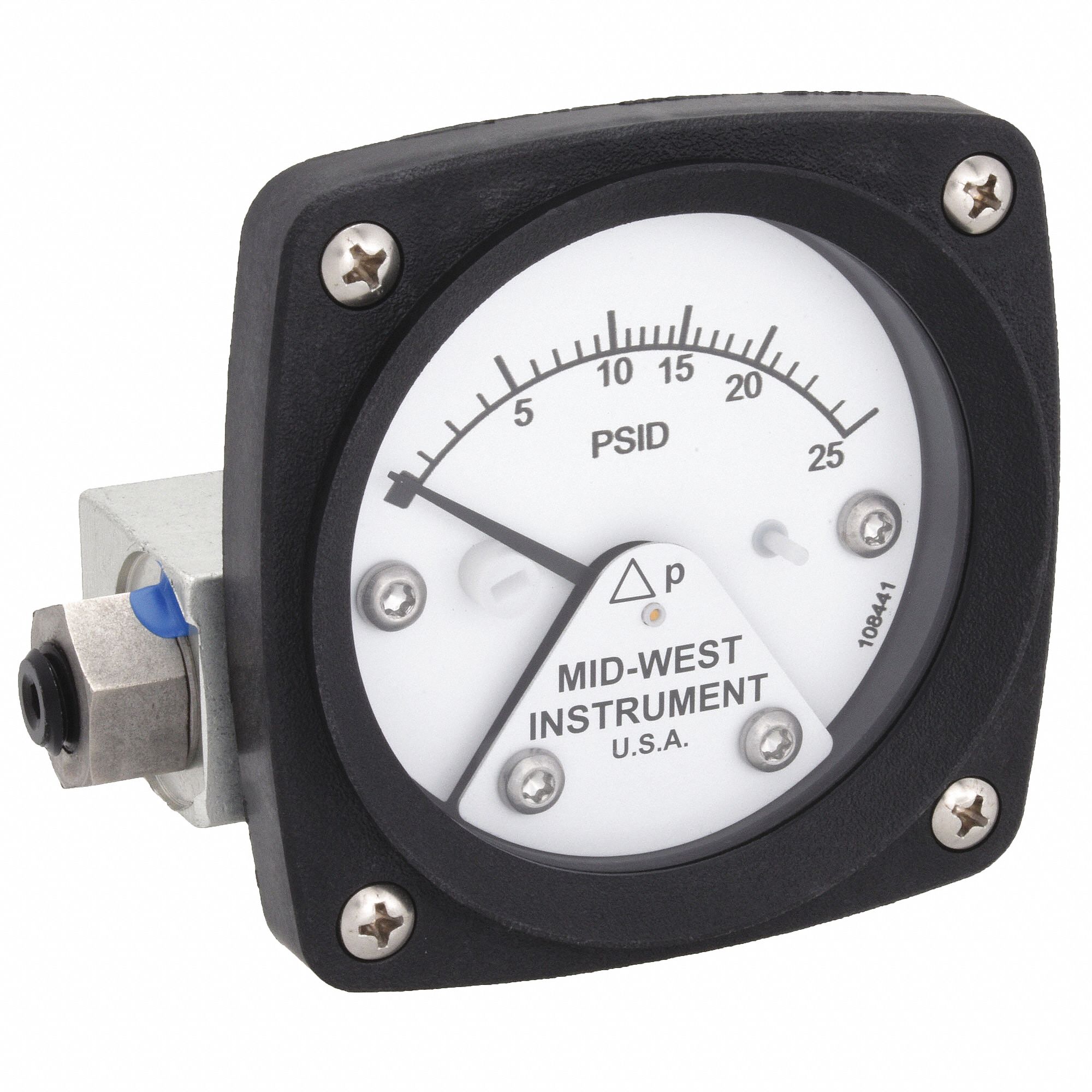 PRESSURE GAUGE,0 TO 25 PSI