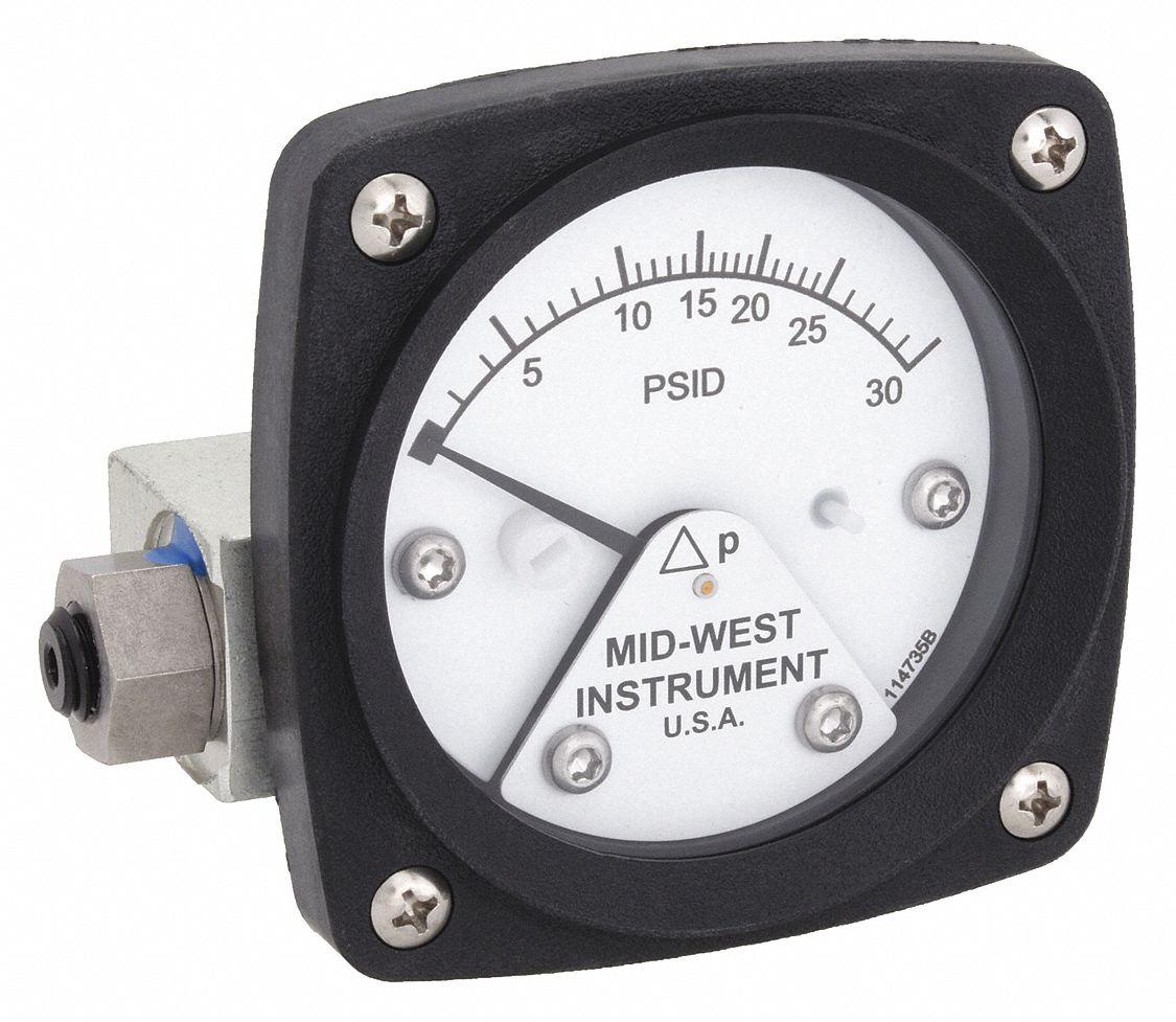 DIFFERENTIAL PRESSURE GAUGE,0 TO 30