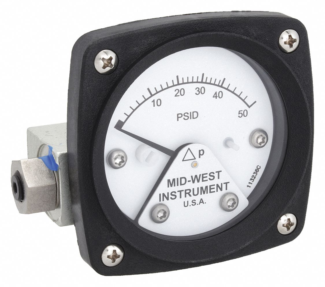 DIFFERENTIAL PRESSURE GAUGE,0 TO 50